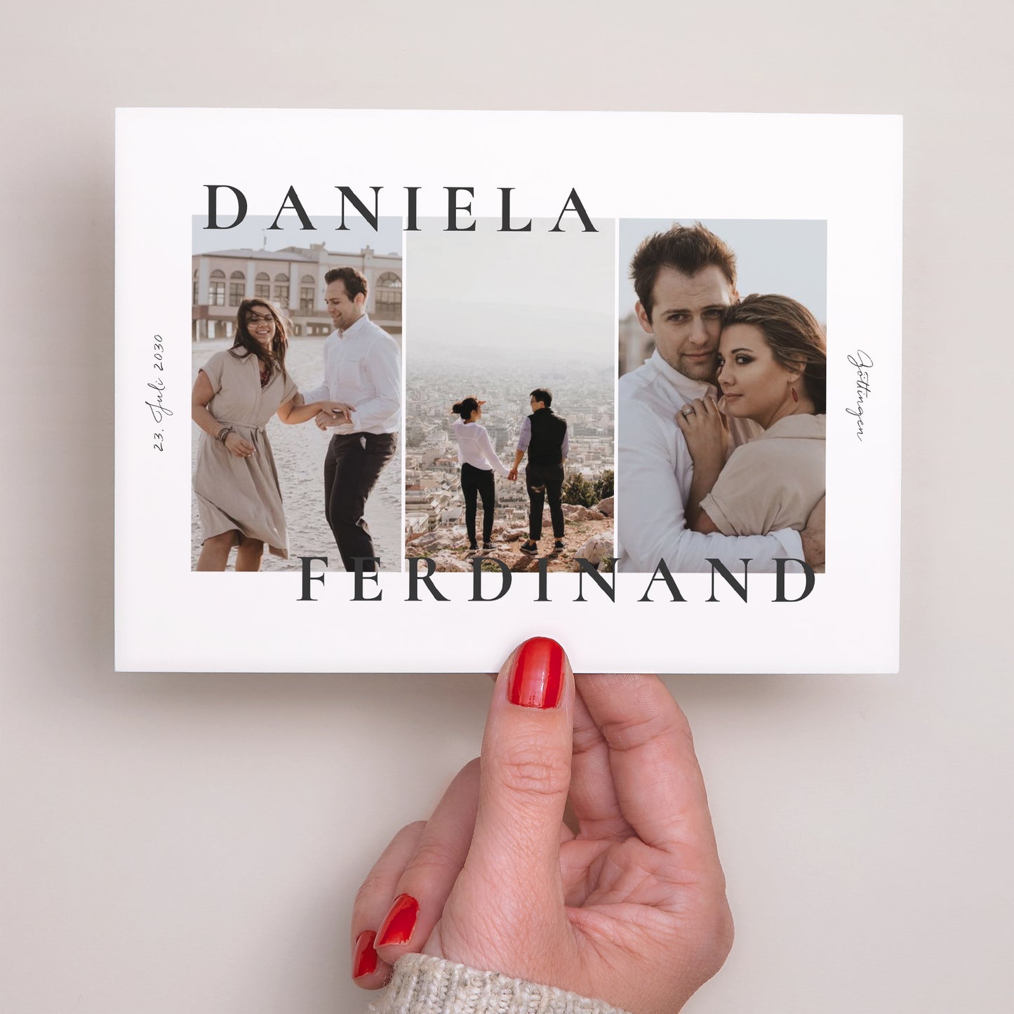 Hochzeitseinladung Landschaft Trio & Typo foto N° 3