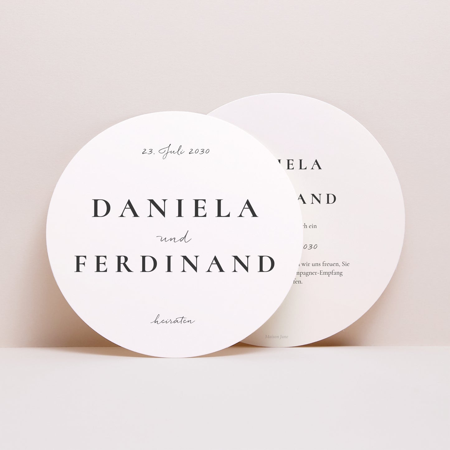 Hochzeitseinladung Rund Trio & Typo foto N° 1