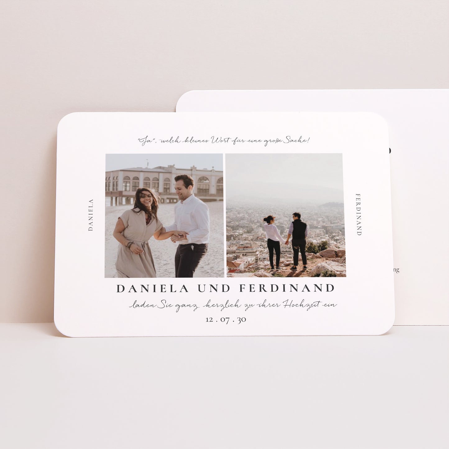Hochzeitseinladung Landschaft, abgerundete Ränder Trio & Typo foto N° 1