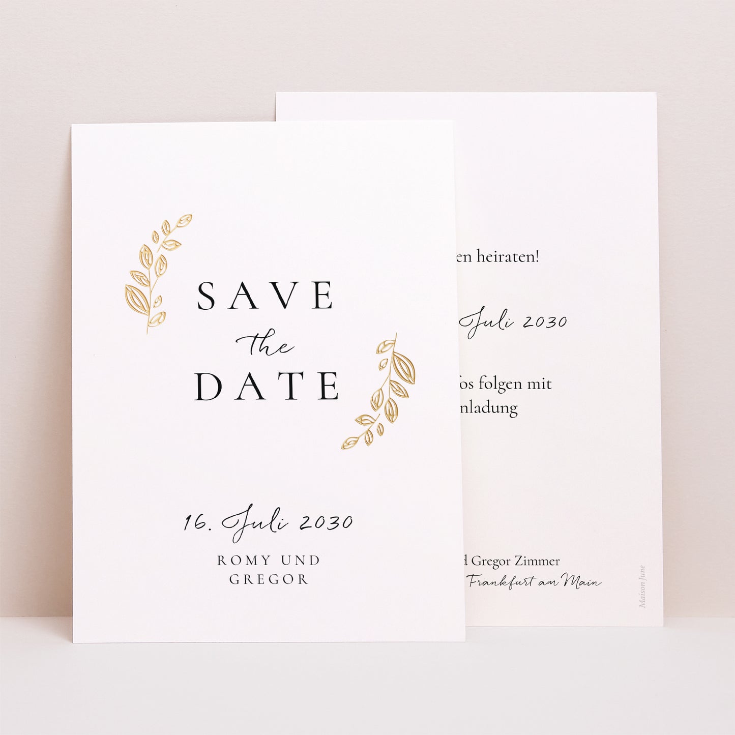 Save the date Karte Hochzeit Porträt Arche Vegetal foto N° 1