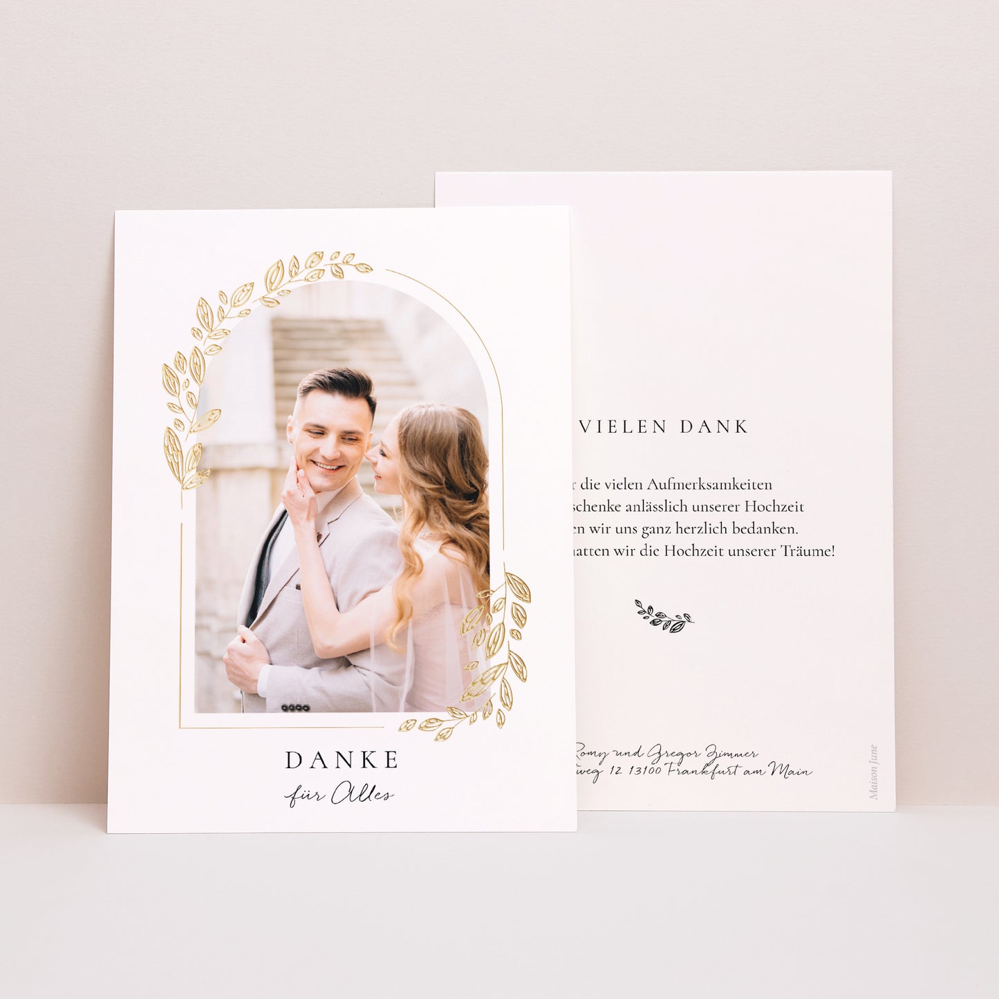 Dankeskarte Hochzeit Arche Vegetal foto N° 1