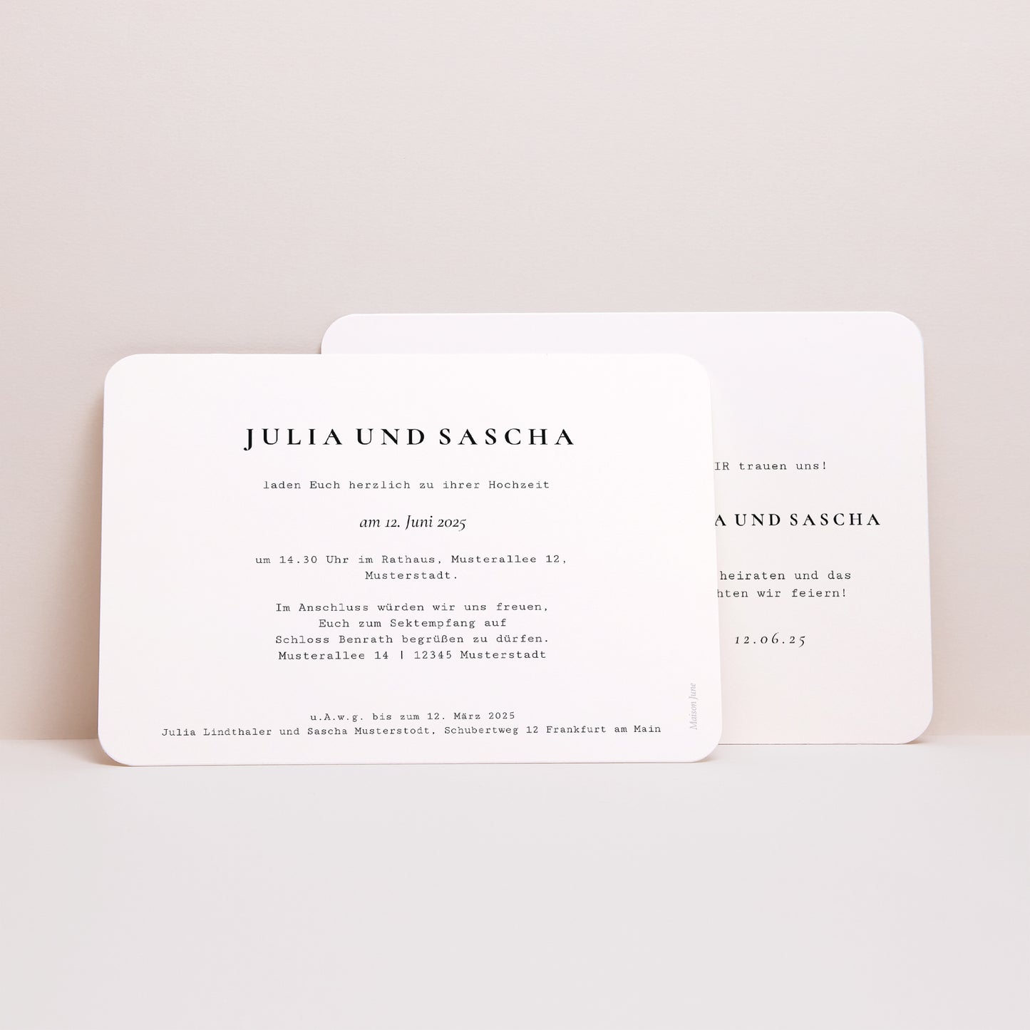 Hochzeitseinladung Landschaft, abgerundete Ränder Arche Foto foto N° 3