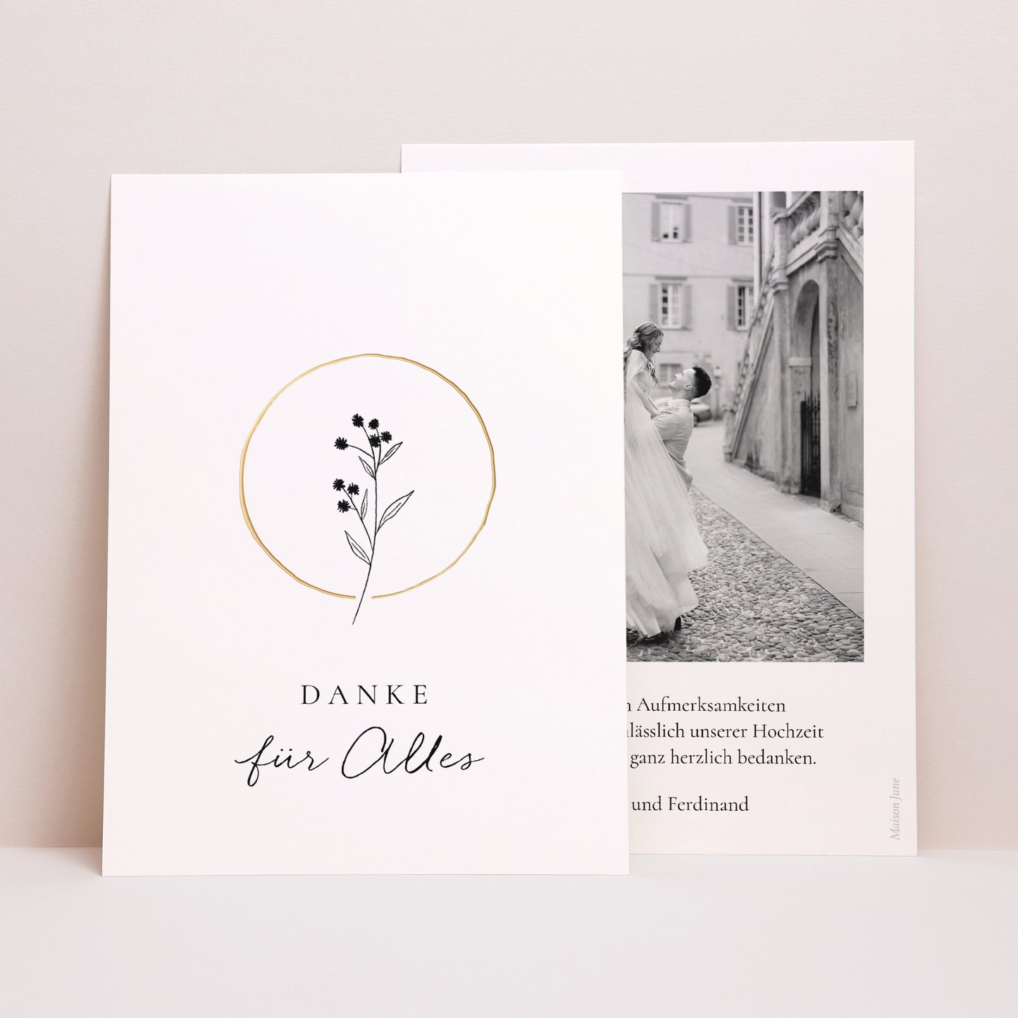 Dankeskarte Hochzeit Porträt Alliance Végétale foto N° 1