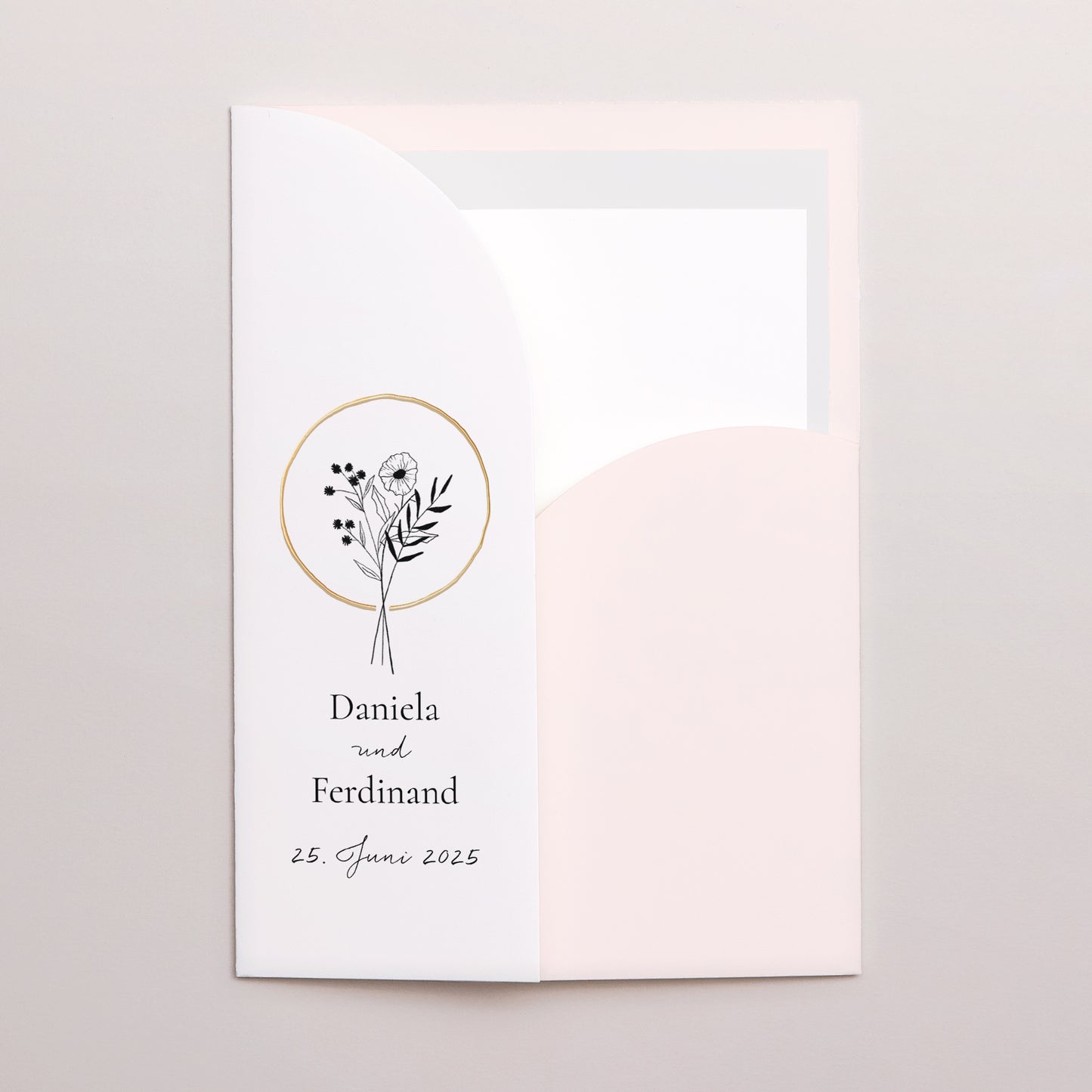 Hochzeitseinladung Hülle für 2 Karten Alliance Végétale foto N° 2