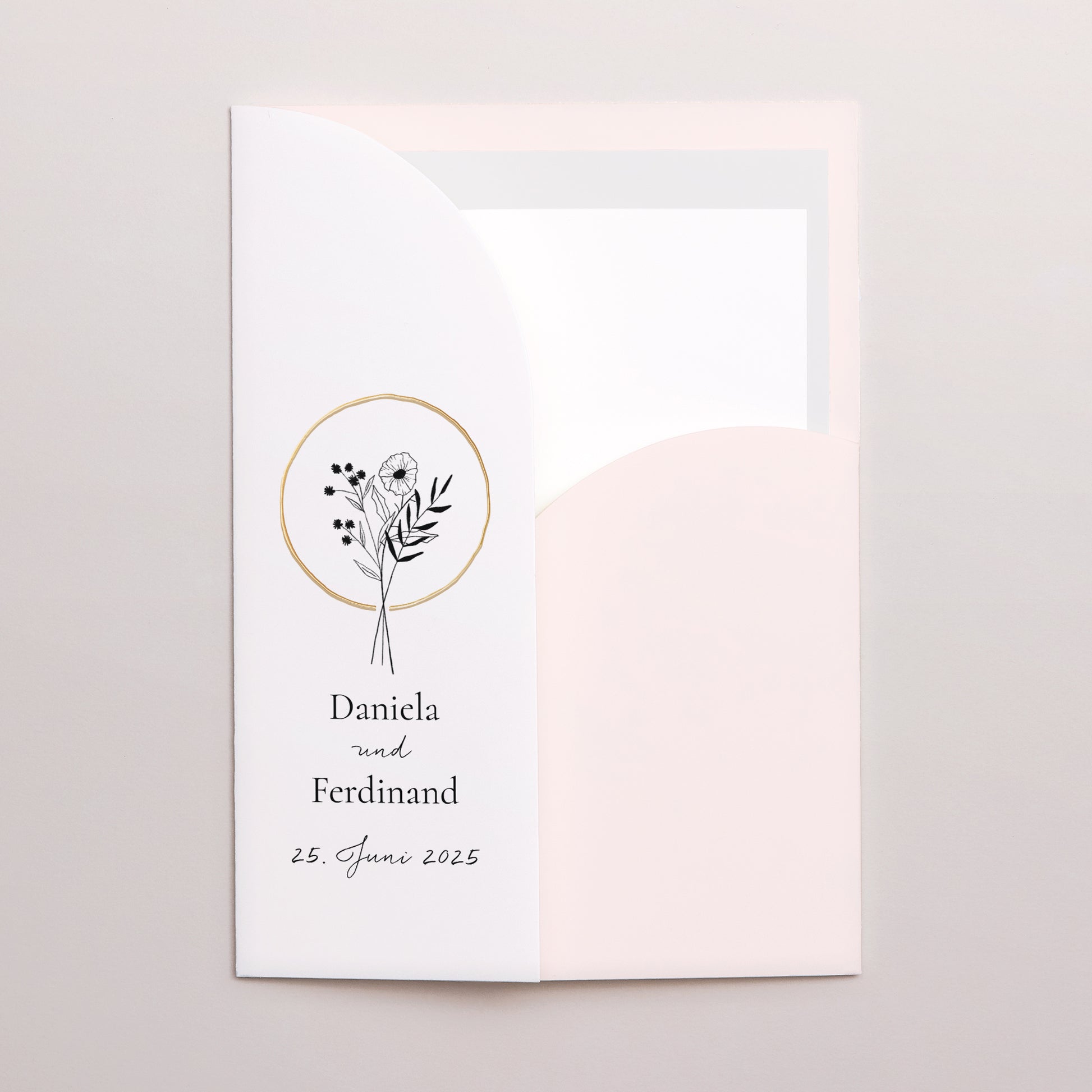 Hochzeitseinladung Hülle für 2 Karten Alliance Végétale foto N° 2