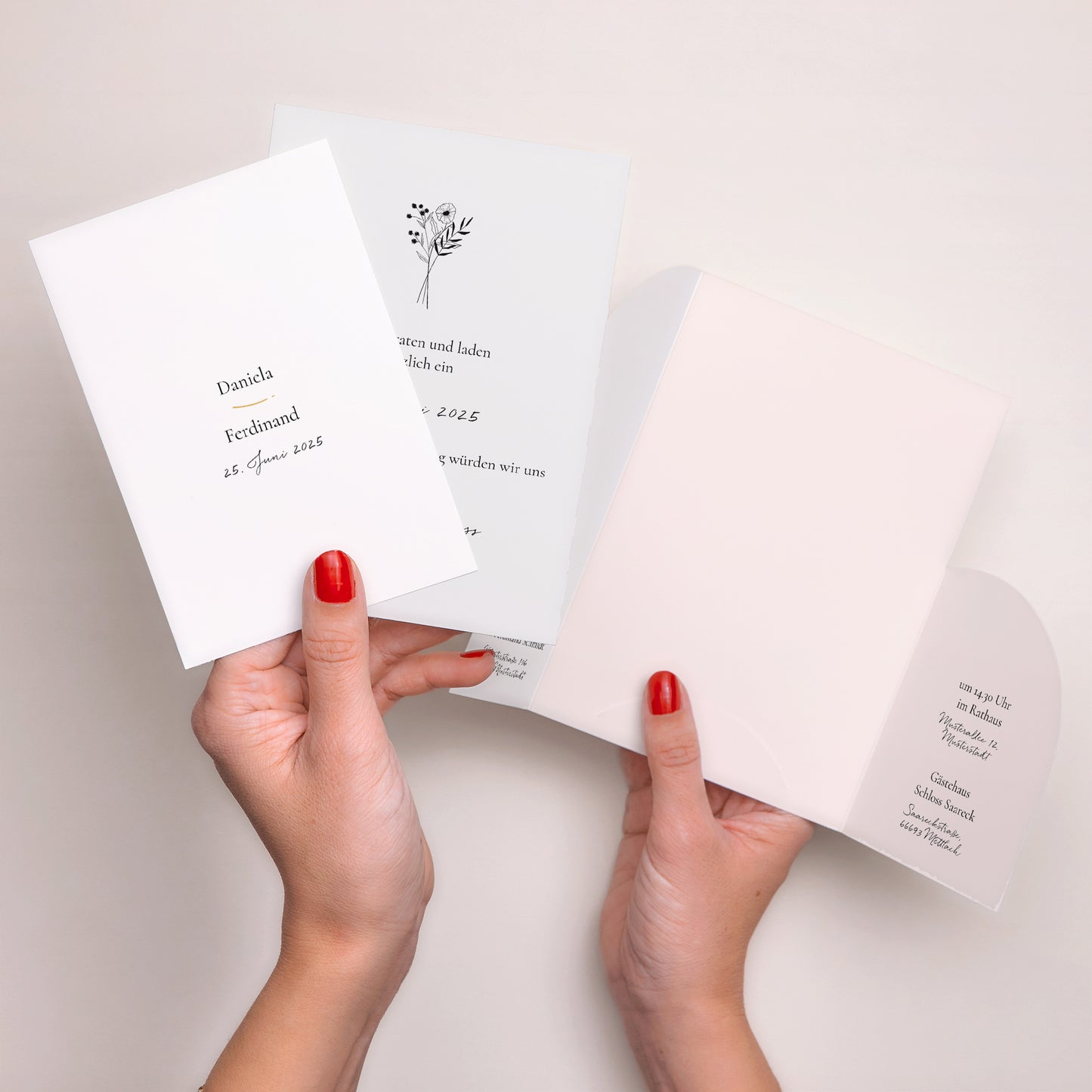 Hochzeitseinladung Hülle für 2 Karten Alliance Végétale foto N° 4