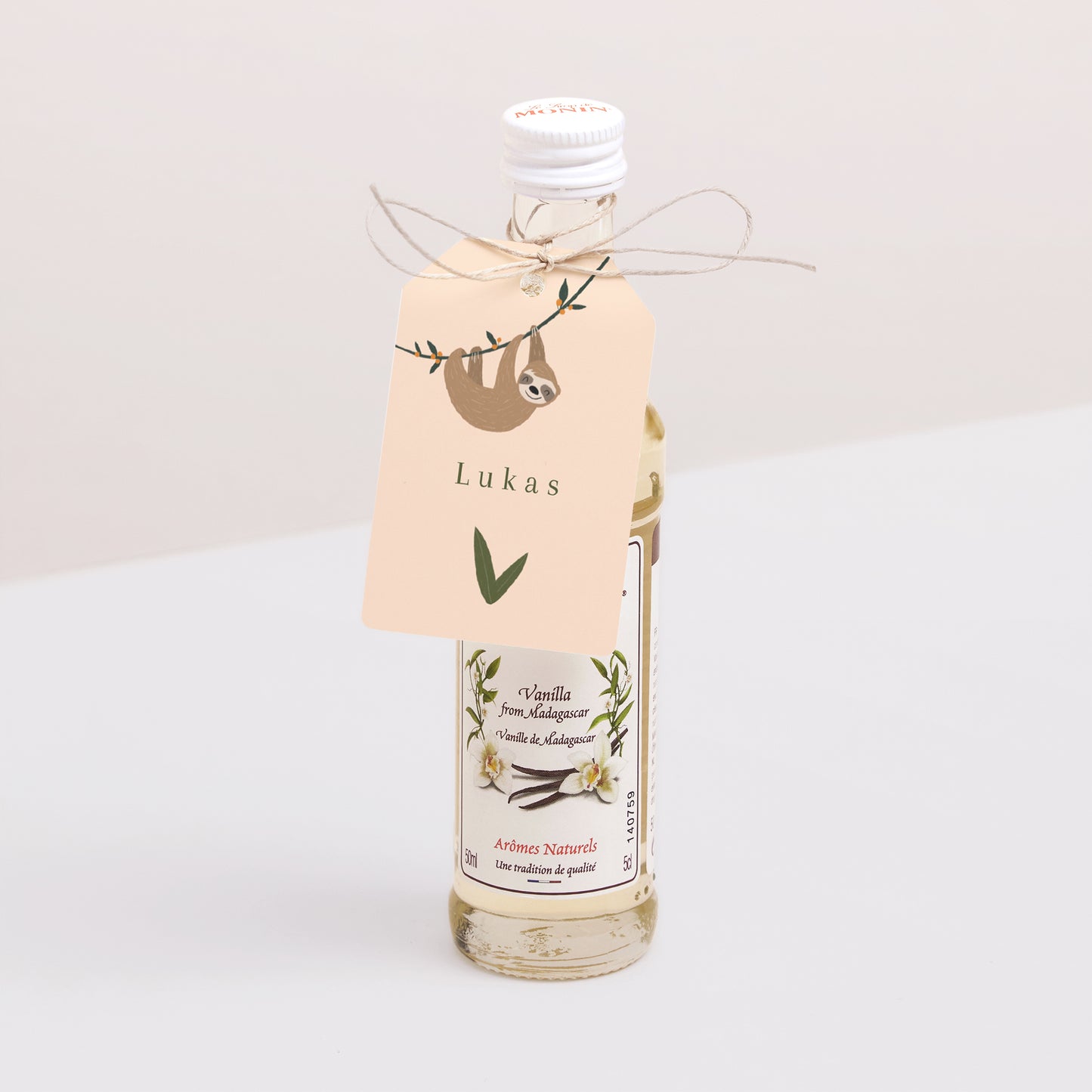 Vorgelochtes Etikett Kindergeburtstag Fähnchen Faultier foto N° 3