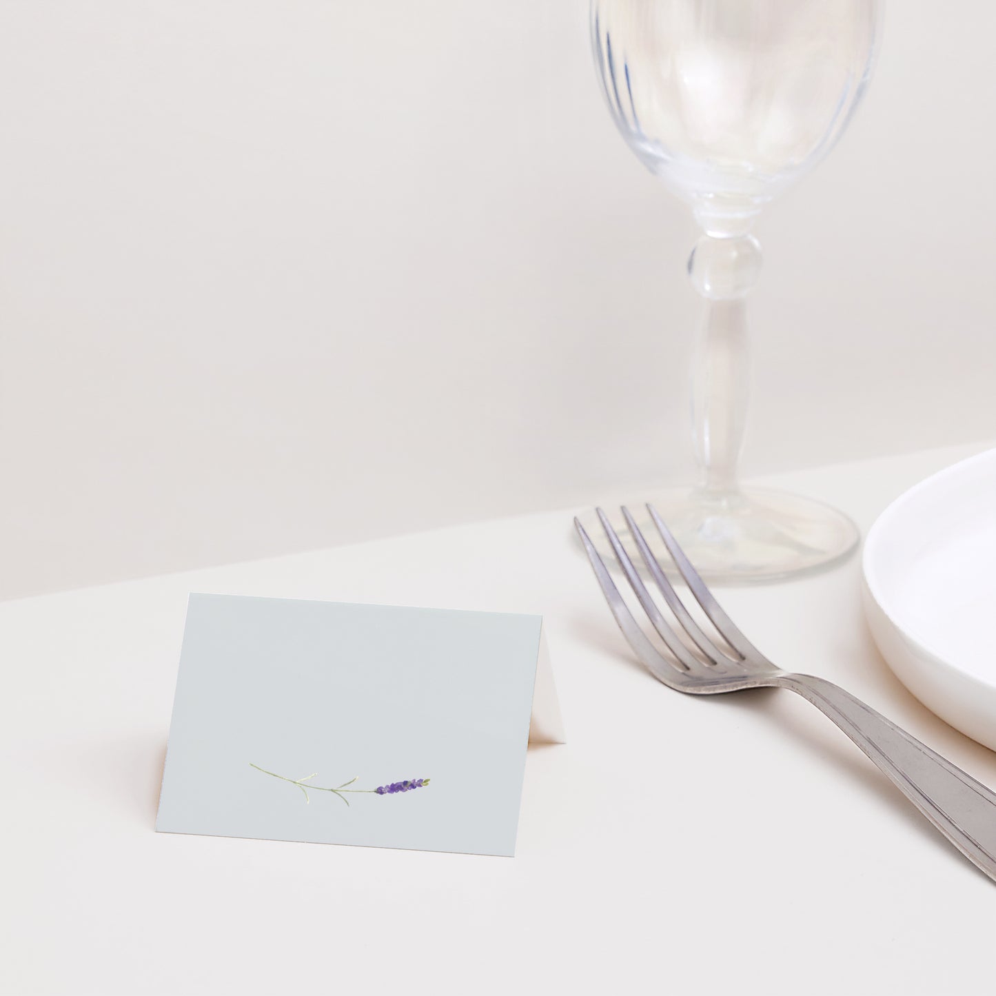 Tischkarten Hochzeit Quer Lavendel Aquarell foto N° 2