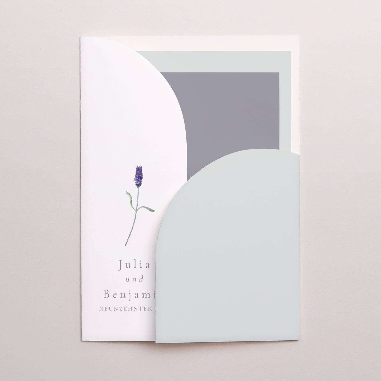Einladungskarte Hochzeit Hülle für 2 Karten Lavendel Aquarell foto N° 1