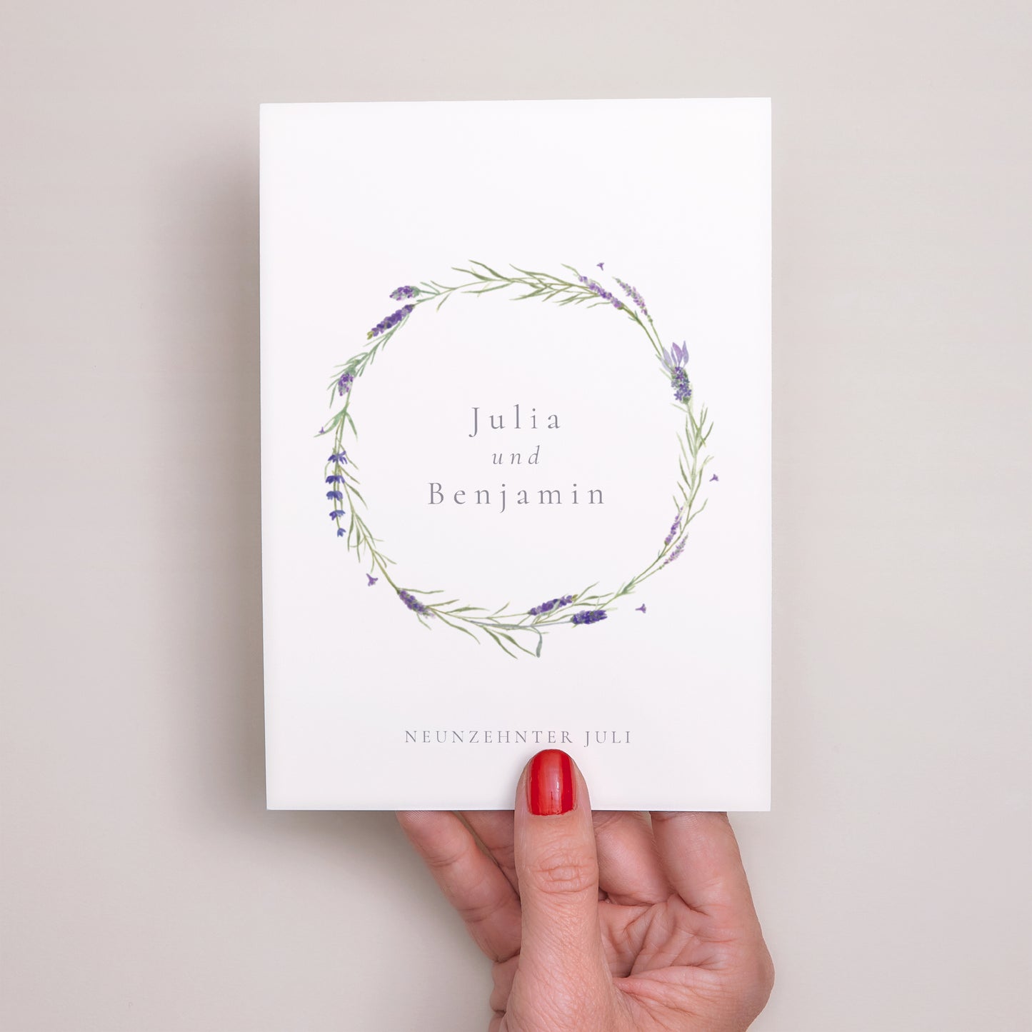 Hochzeitseinladung Lavendel Aquarell foto N° 2