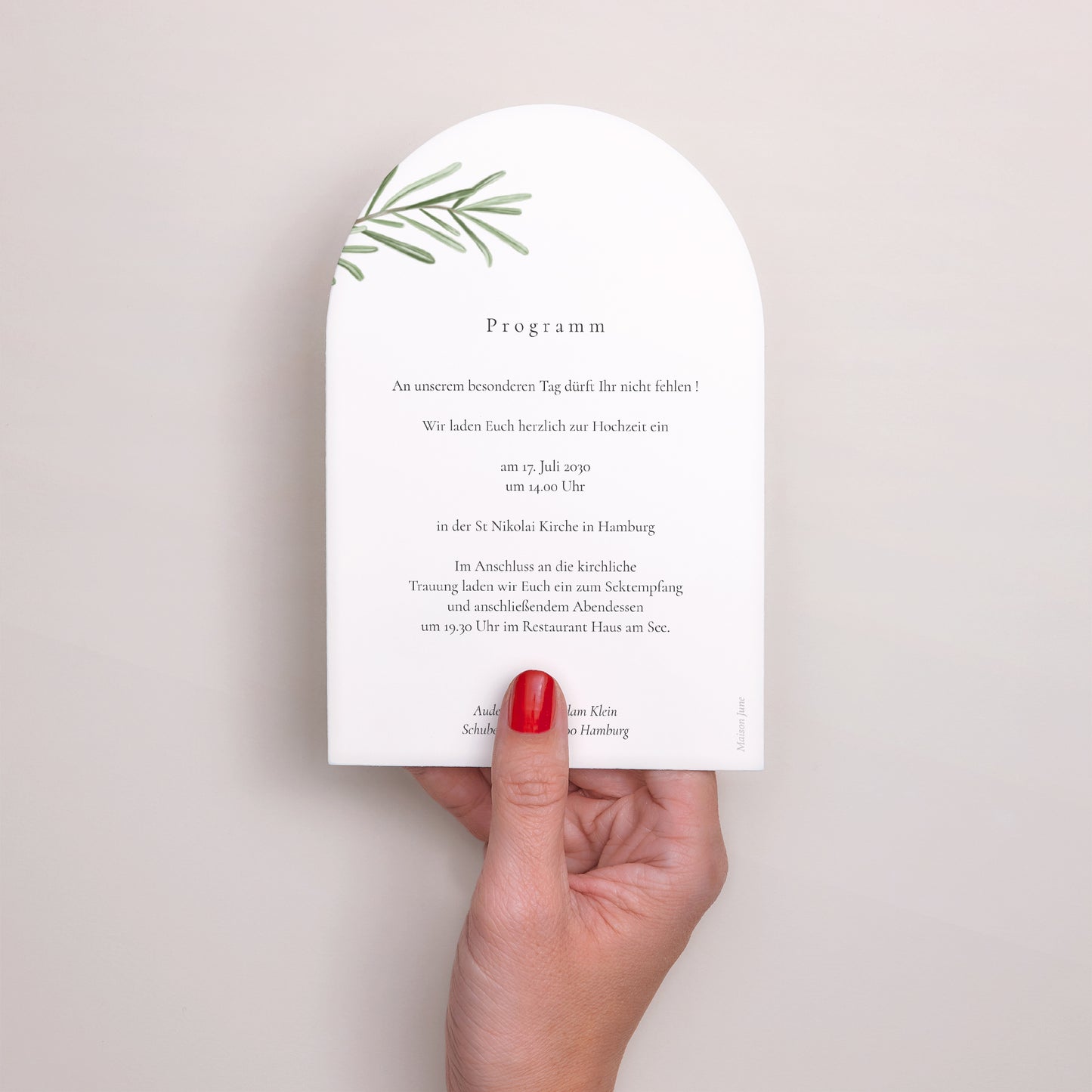 Hochzeitseinladung Arche Rosmarin aus der Provence foto N° 3
