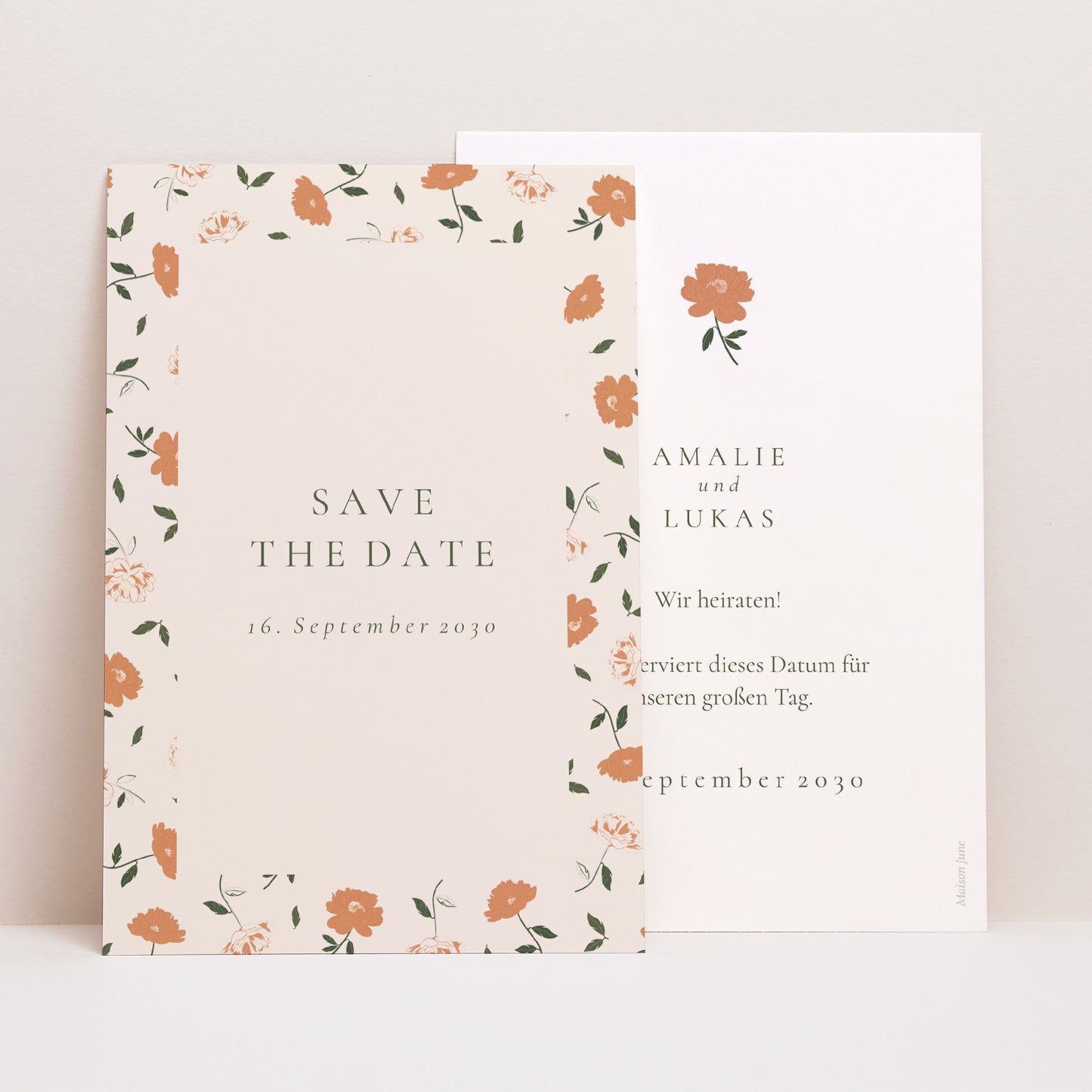 Save the date Karte Hochzeit PortraitPorträt Liberty Poudré foto N° 1