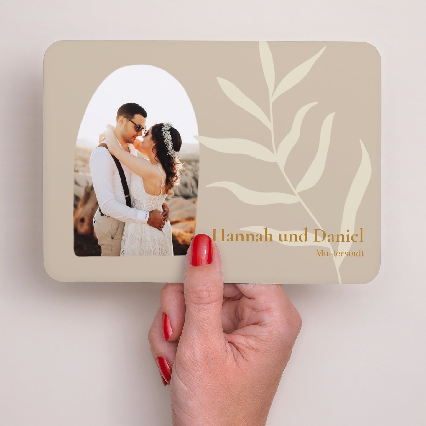 Hochzeitseinladung Landschaft, abgerundete Ränder Bohème Chic foto N° 3