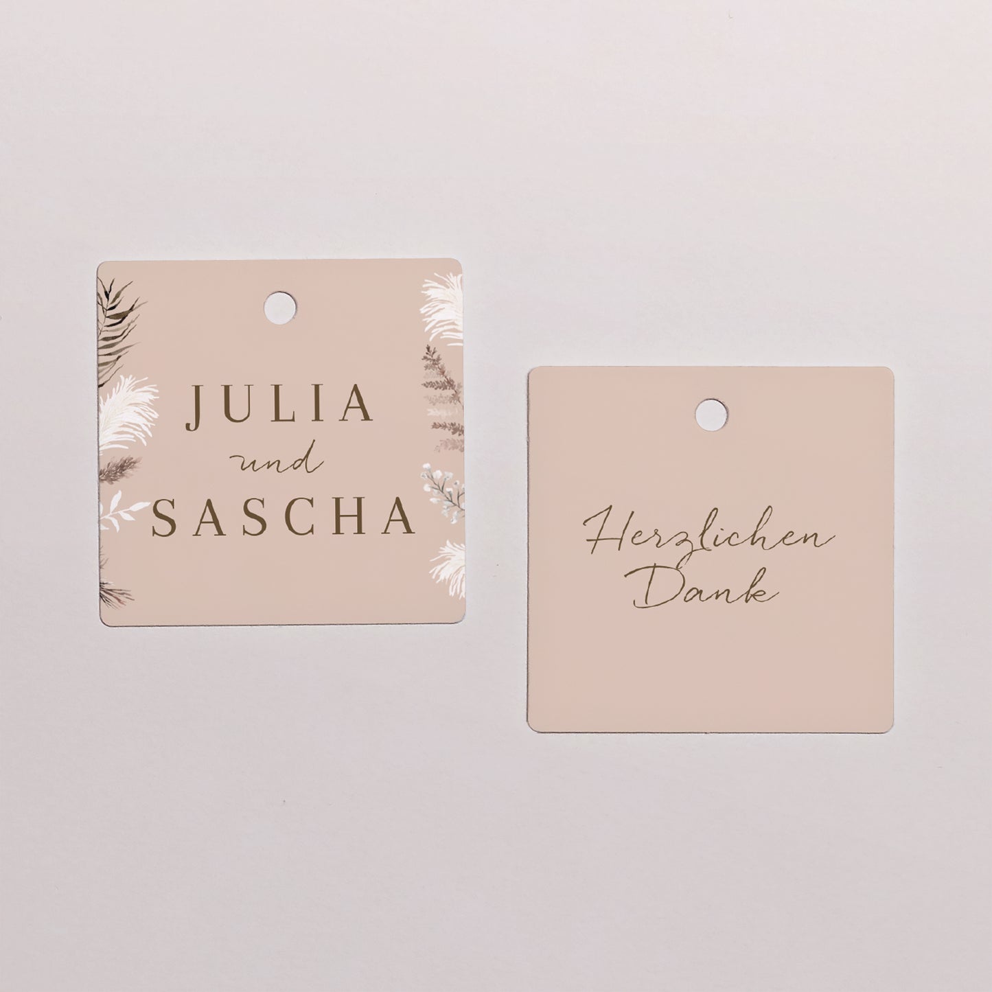 Geschenkbox Hochzeit Kugel mit quadratischem Etikett Bohemian Floral foto N° 3