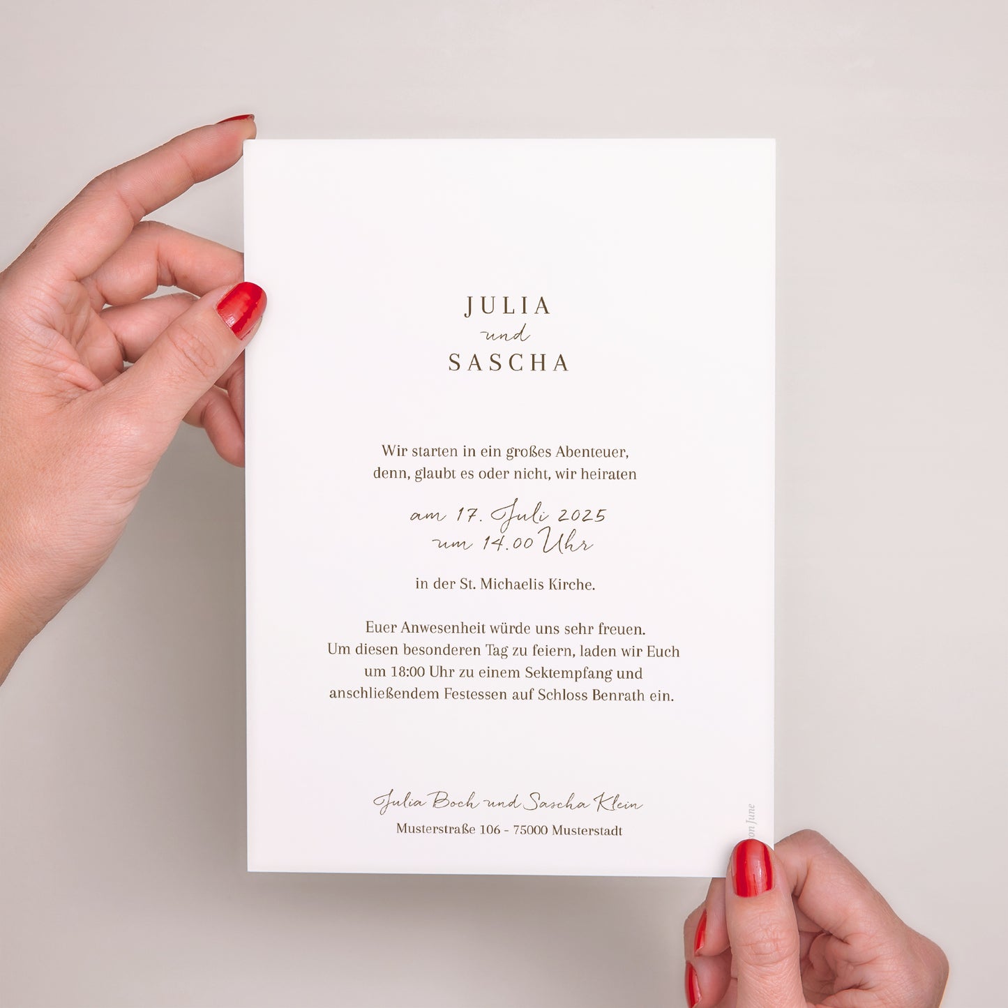 Hochzeitseinladung Porträt Bohemian Floral foto N° 3