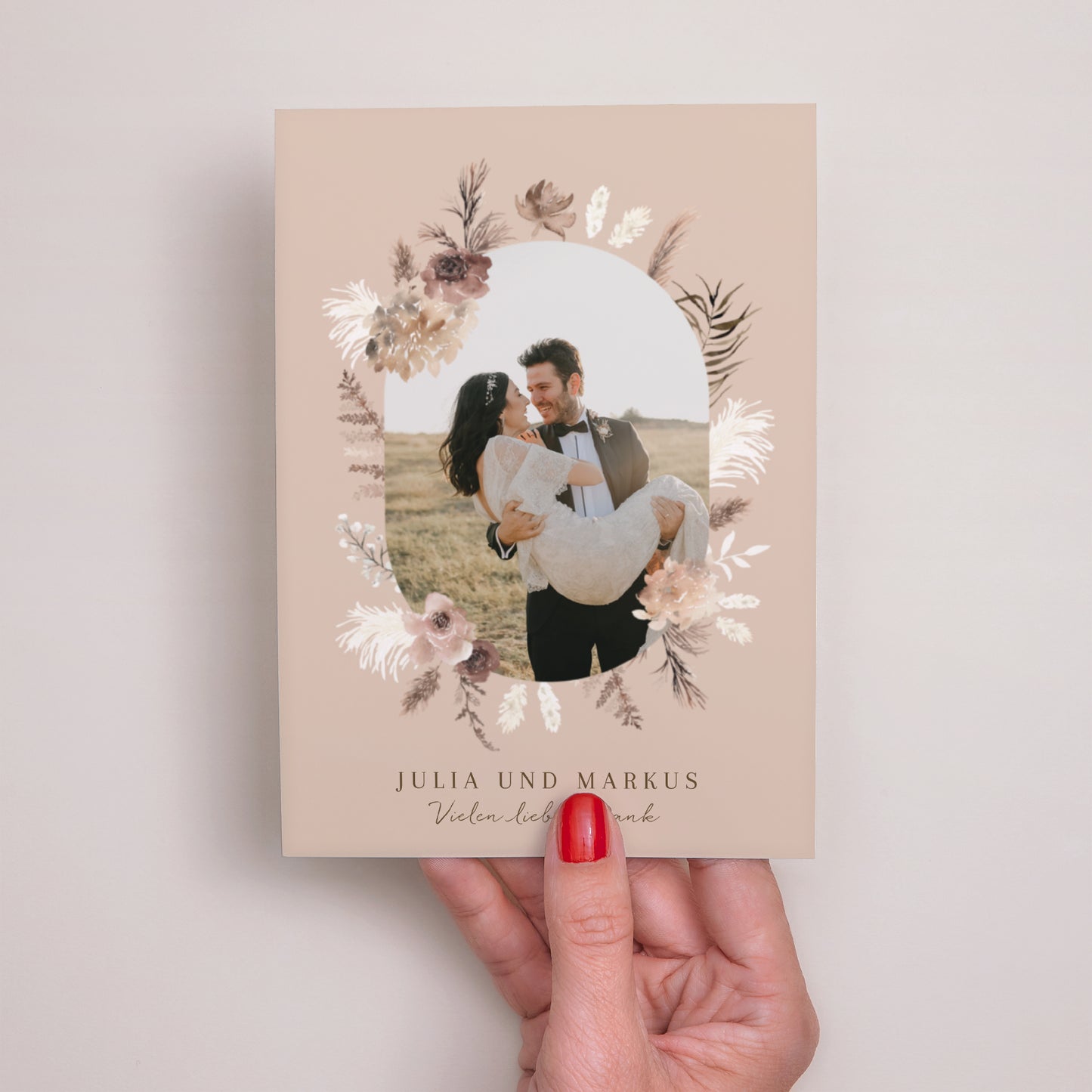 Dankeskarte Hochzeit Bohemian Floral foto N° 2