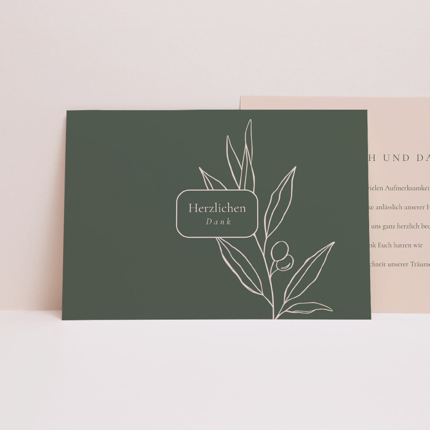 Dankeskarte Hochzeit Landschaft Die Vereinigung des Olivenbaums foto N° 1