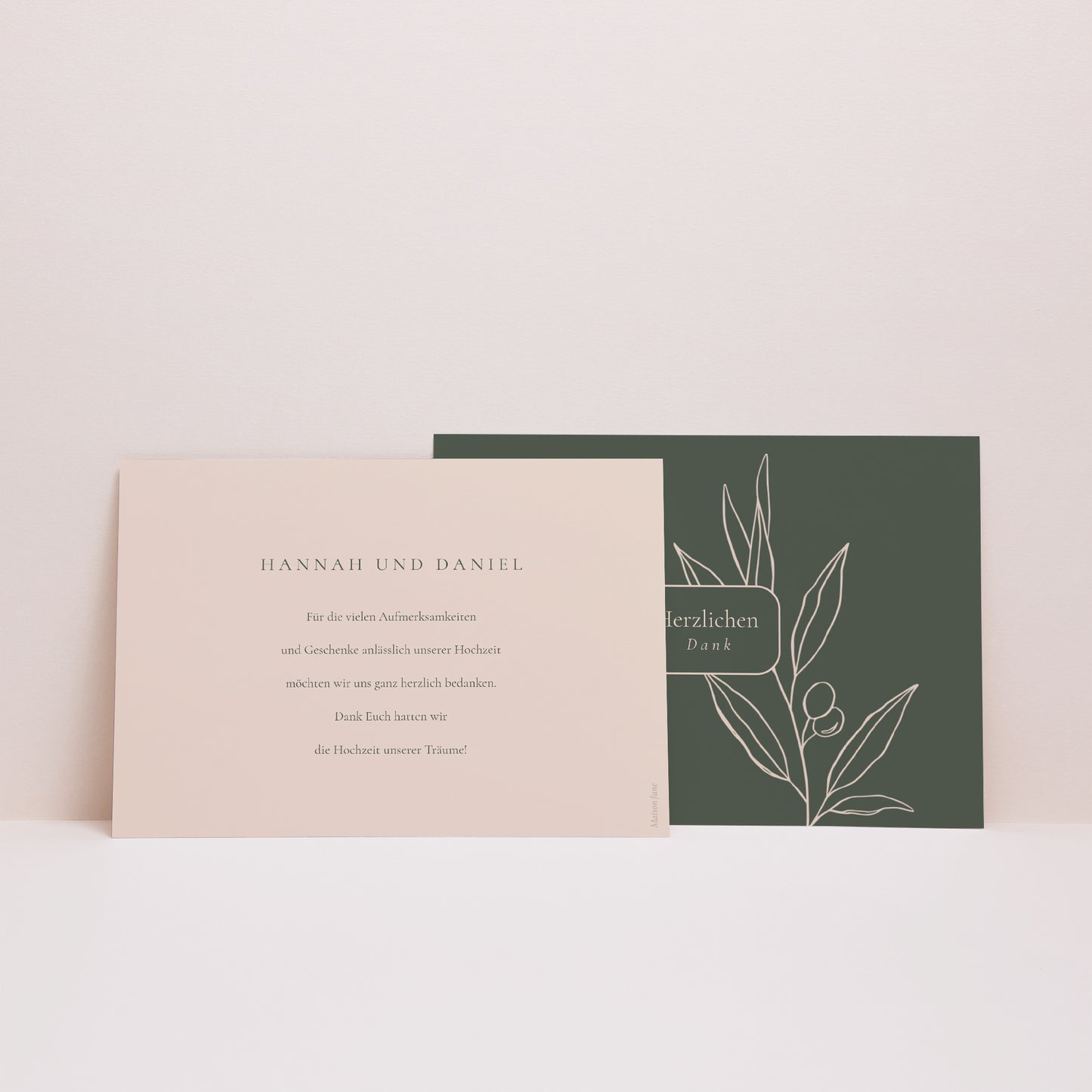 Dankeskarte Hochzeit Landschaft Die Vereinigung des Olivenbaums foto N° 3
