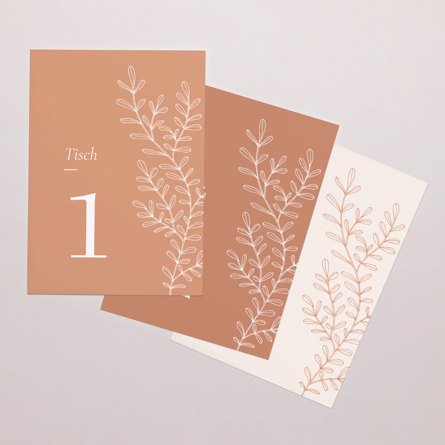 Tischnummern Hochzeit Rechteck Vegetal Koralle foto N° 1