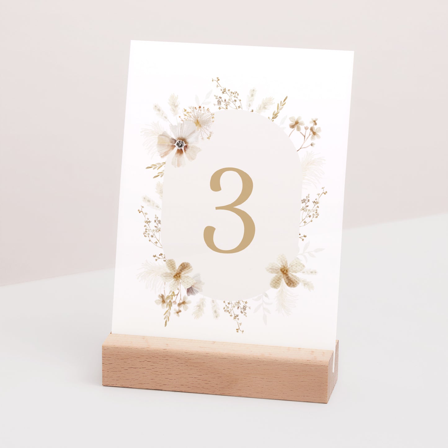 Tischnummern Hochzeit Rechteck Böhmisch Creme foto N° 3