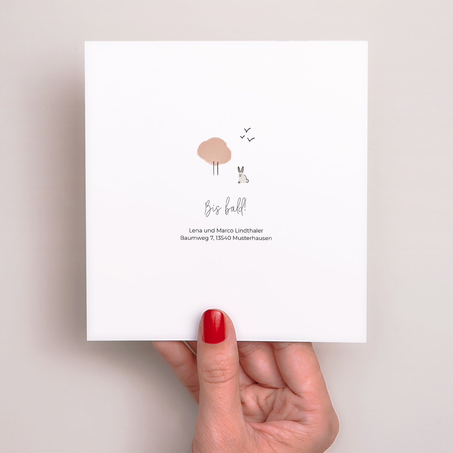 Geburtskarte Quadrat Bleistiftkaninchen foto N° 3