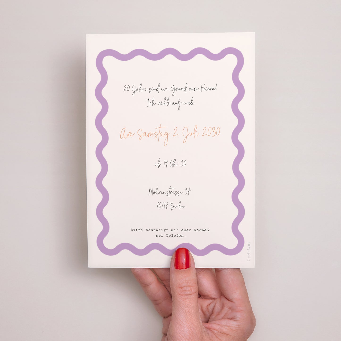 Einladungskarte Geburtstag Wellenrechteck foto N° 3