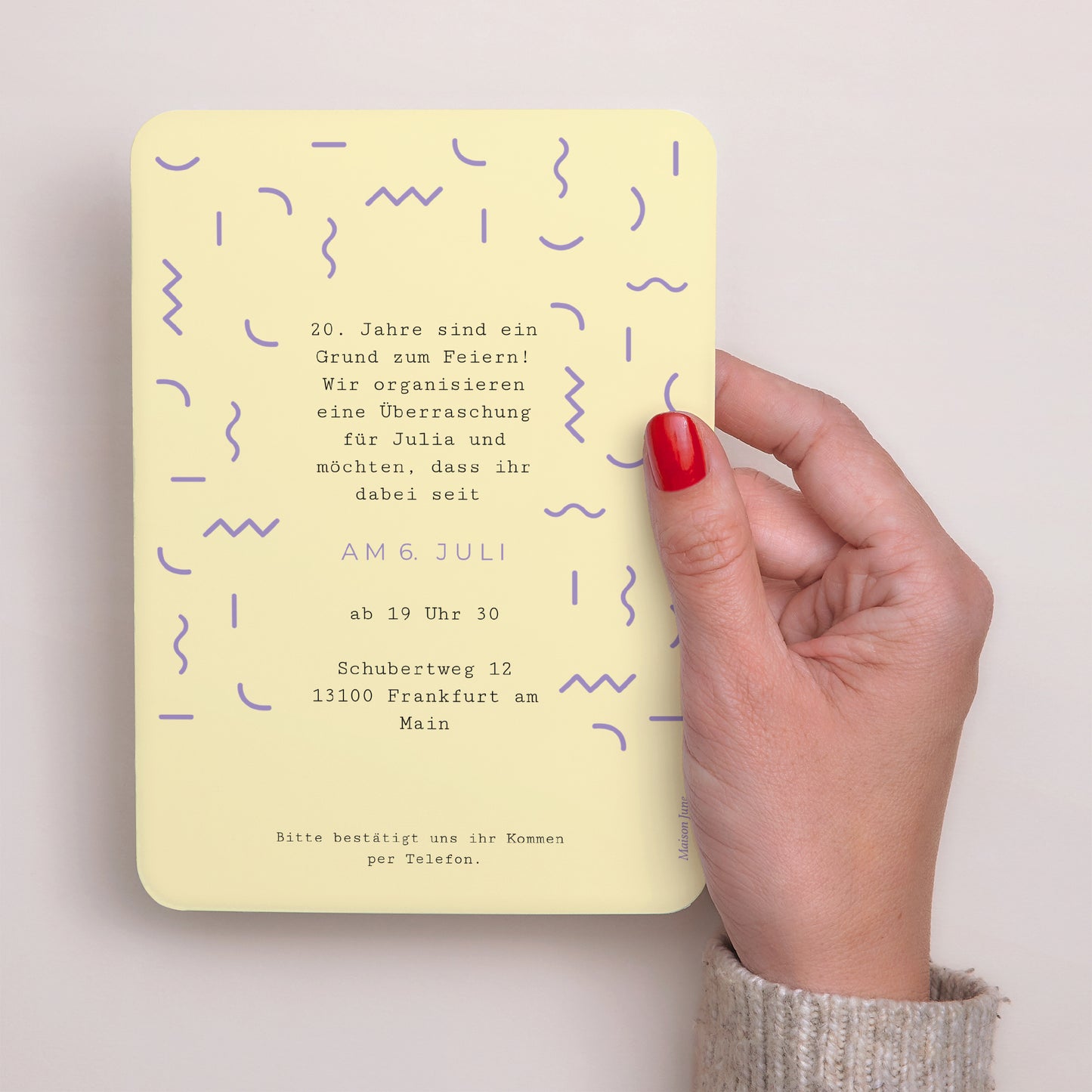 Einladungskarte Geburtstag Porträt, abgerundete Kanten Goldene Konfetti foto N° 3