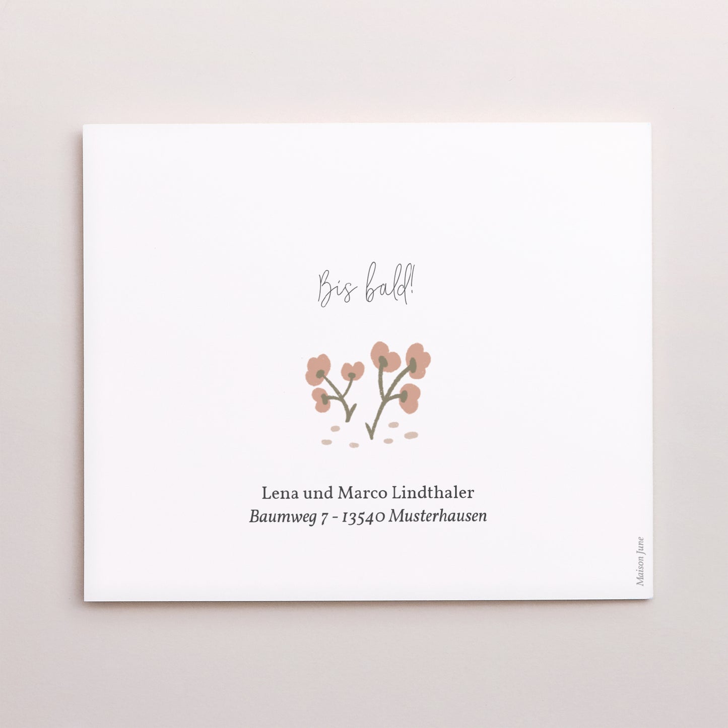 Dankeskarte Geburt Asymmetrische Zweiflügeltür Kleine Blumen foto N° 3