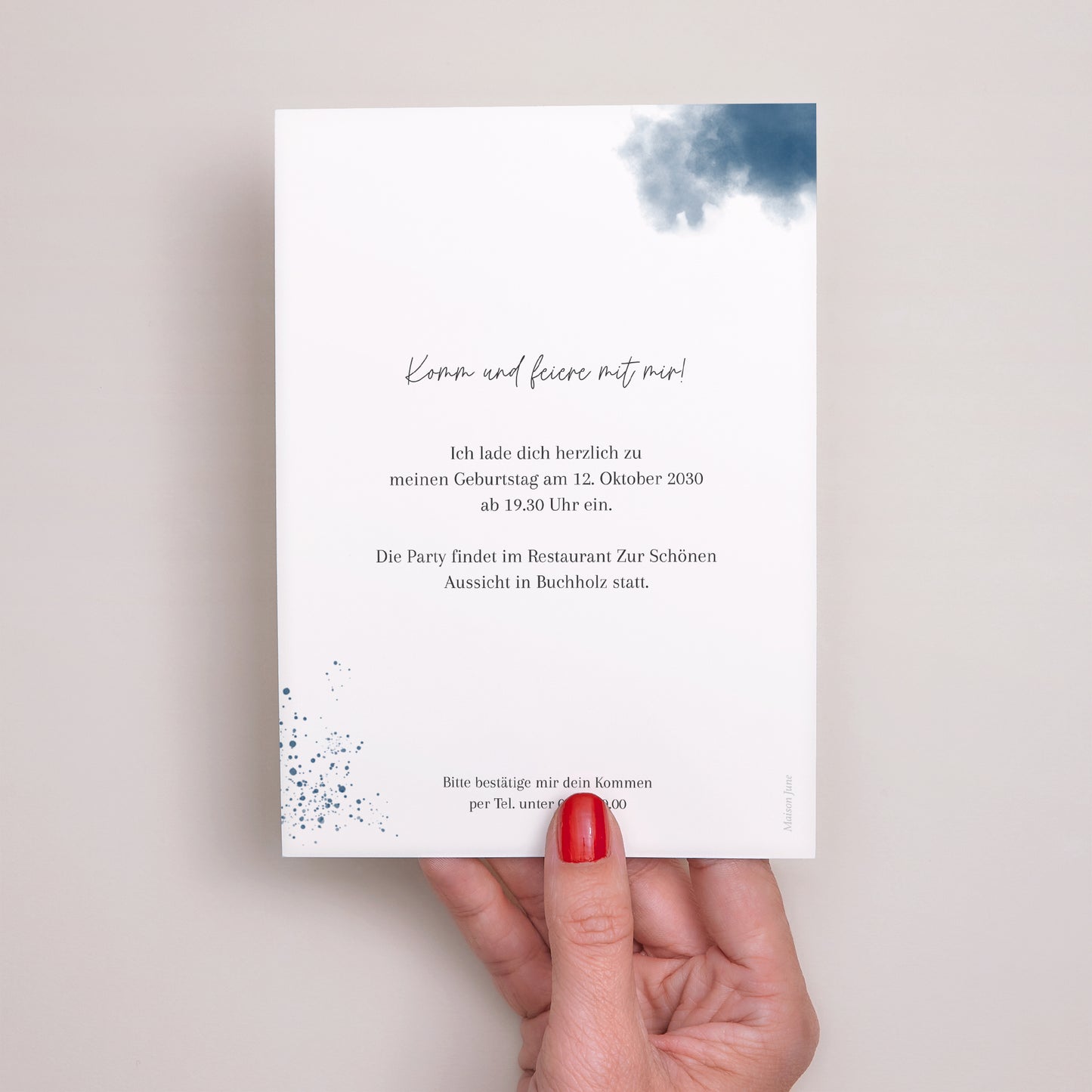 Einladungskarte Geburtstag Multiphotos Aquarell foto N° 3