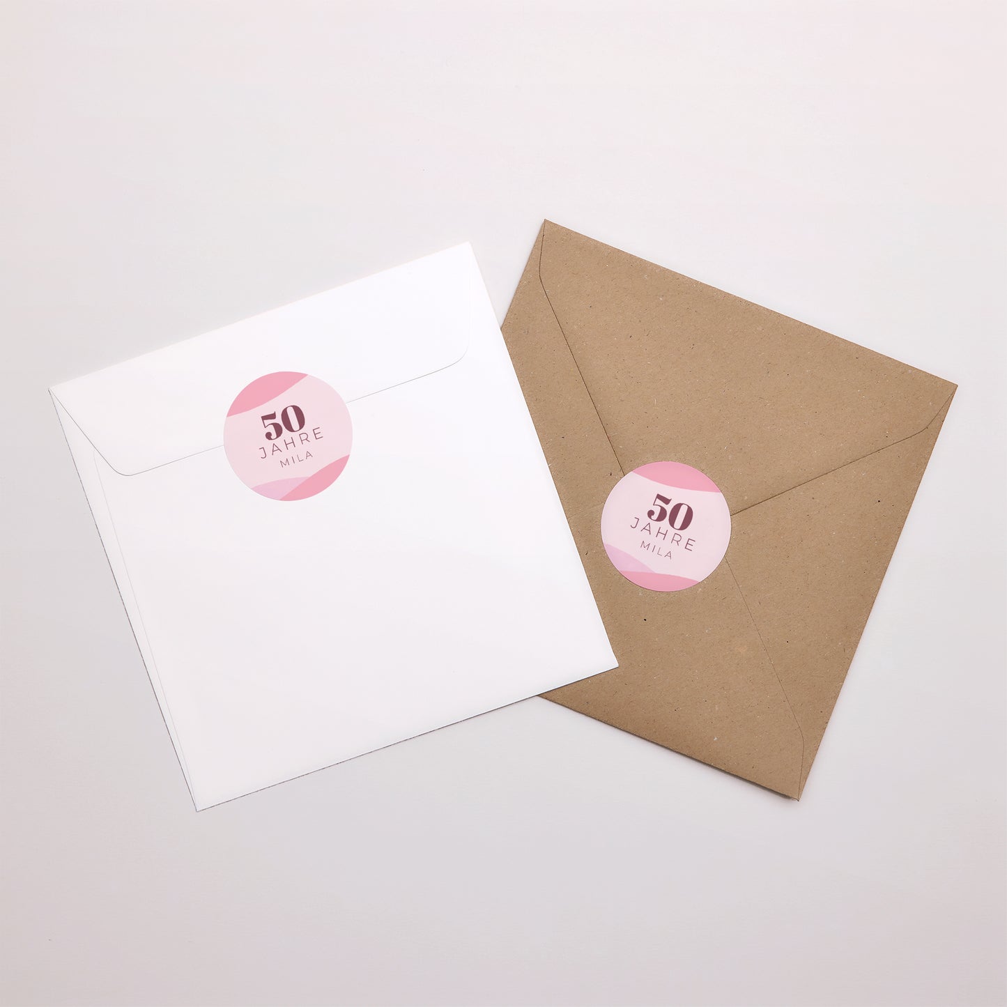 Sticker Geburtstag Rund Camaïeu Rosa, 50 Jahre foto N° 3