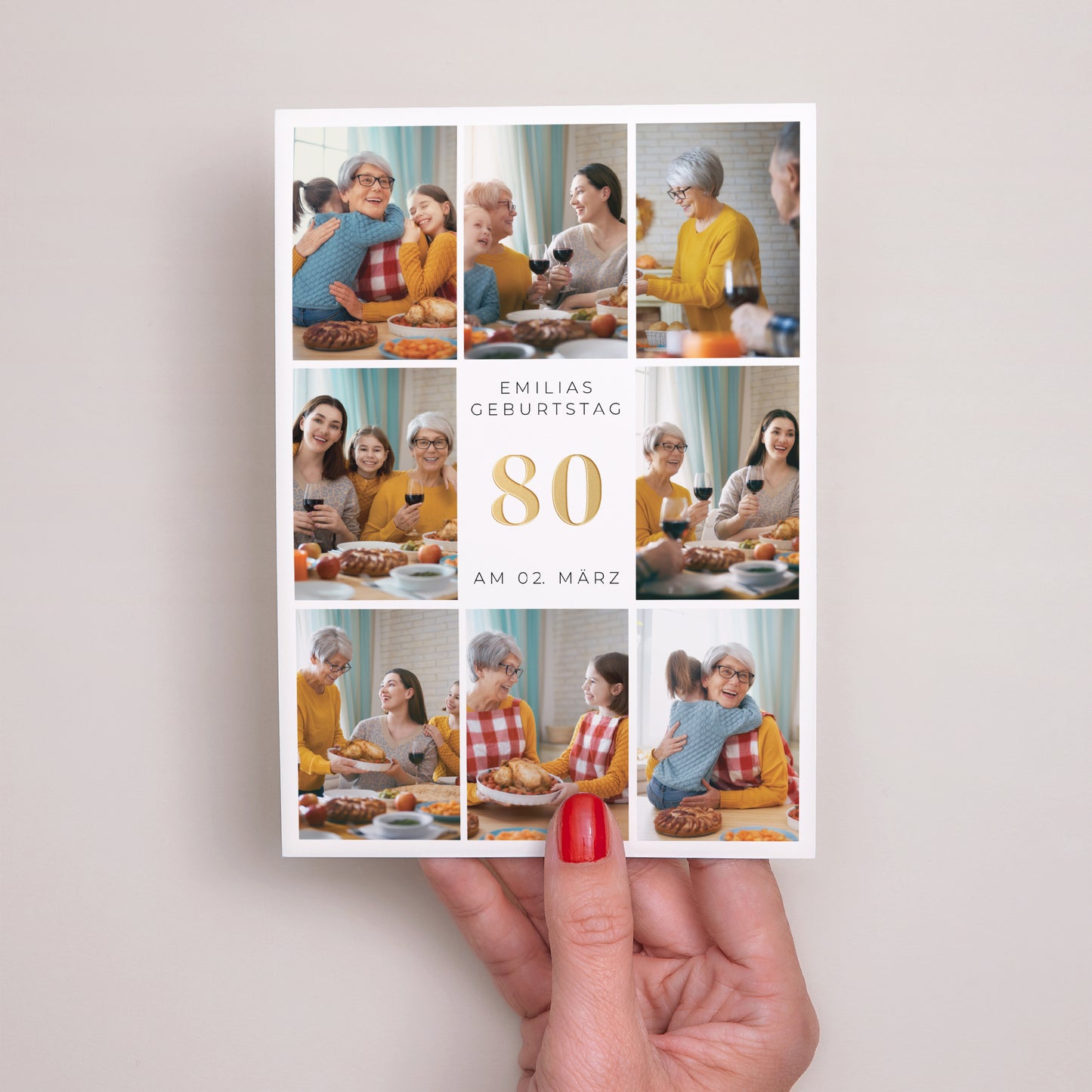 Beilegekarte Geburtstag Erwachsener 8 Fotos, 80 Jahre foto N° 2