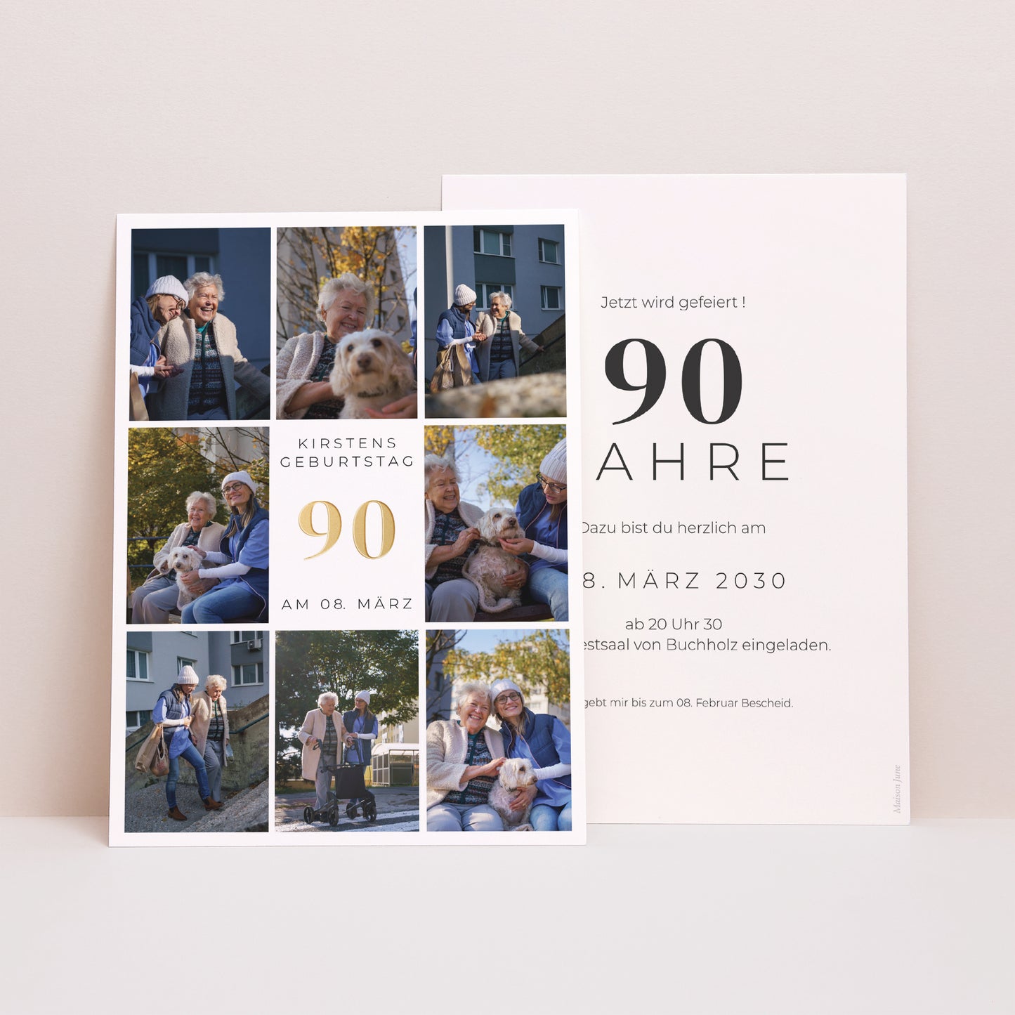 Beilegekarte Geburtstag Erwachsener 8 Fotos, 90 Jahre foto N° 1