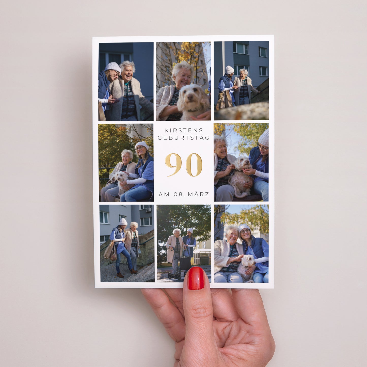 Beilegekarte Geburtstag Erwachsener 8 Fotos, 90 Jahre foto N° 2