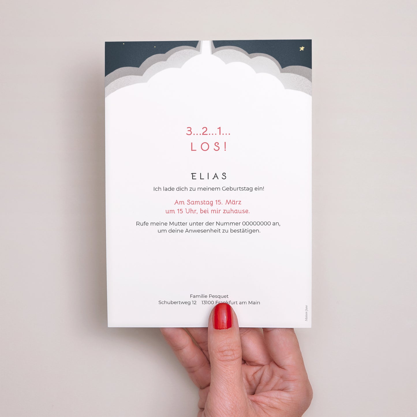 Einladungskarte Kindergeburtstag Rakete foto N° 3