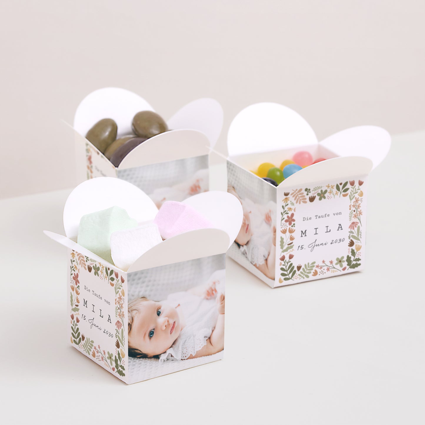 Geschenkbox Taufe Schmetterlingsöffnung Einrahmung Liberty Photo foto N° 3