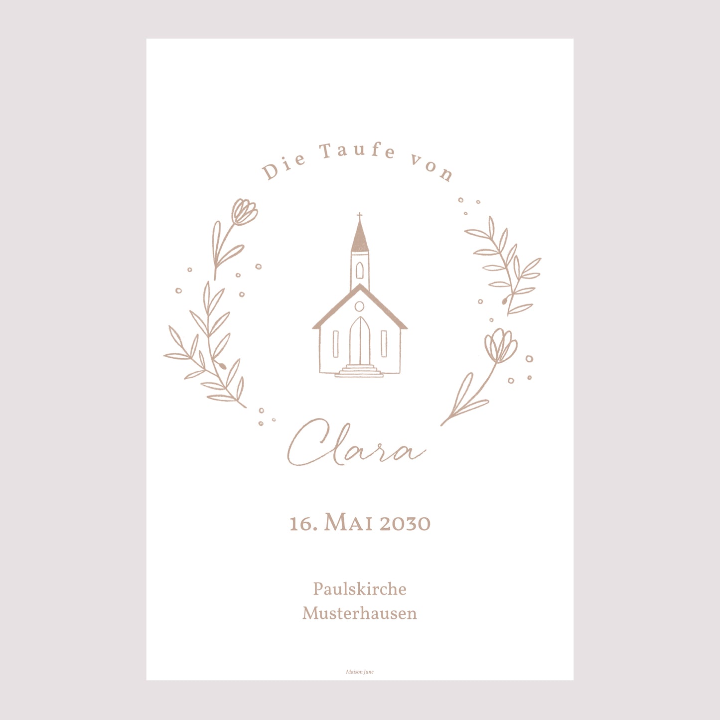 Begrüßungstafel Taufe Porträt 60 x 90 cm Kirche mit rosafarbener Kreide foto N° 2