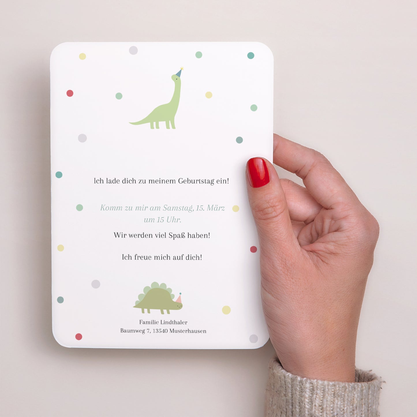 Beilegekarte Kindergeburtstag Porträt, abgerundete Kanten foto N° 3