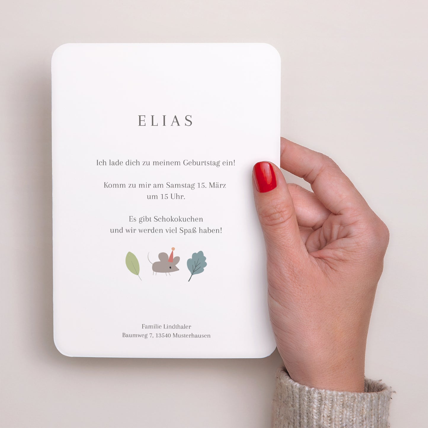 Einladungskarte Kindergeburtstag Porträt, abgerundete Kanten Kleiner Entdecker foto N° 3