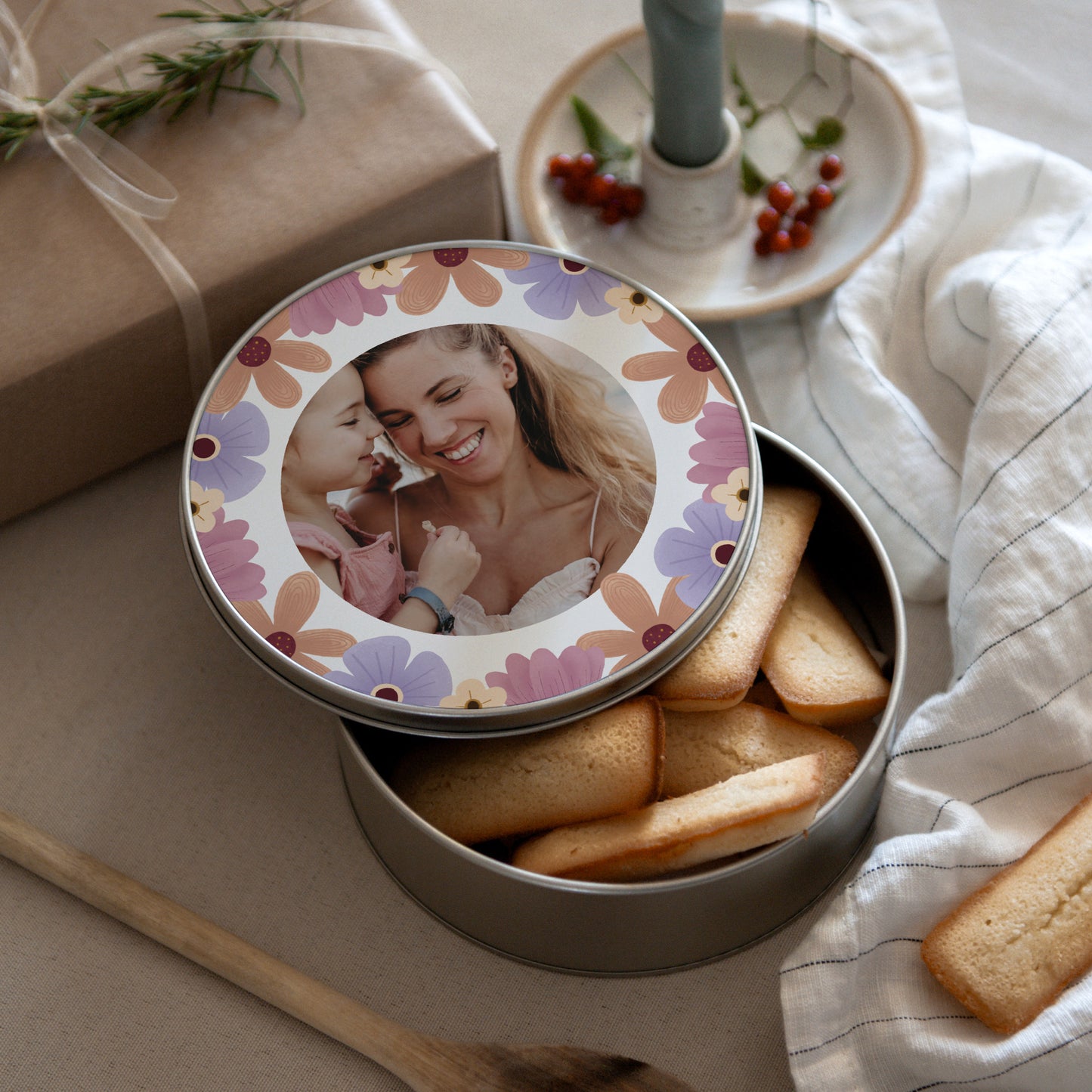 Metalldose Objekte Runde Festtagsstrauß foto N° 3