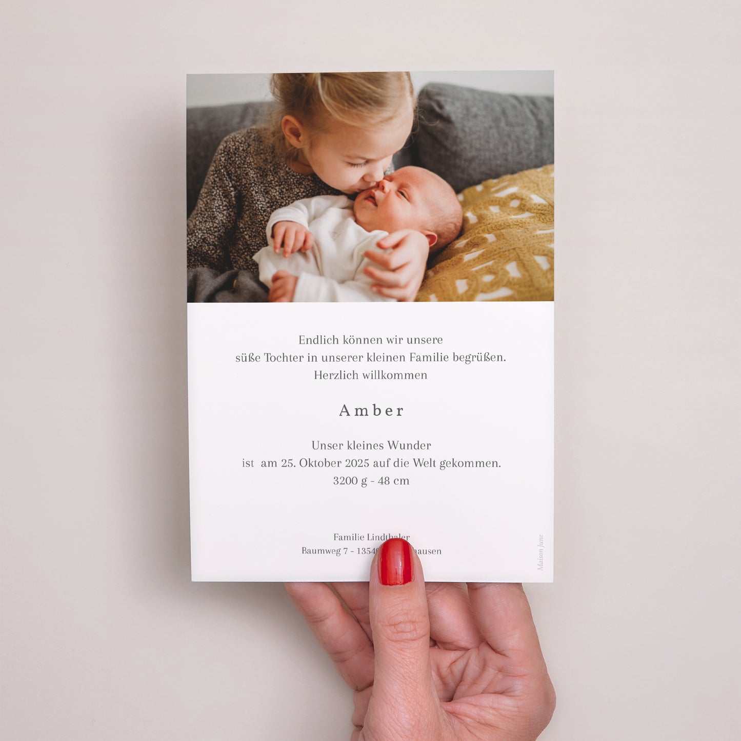 Geburtskarte Blick aus dem Garten foto N° 3