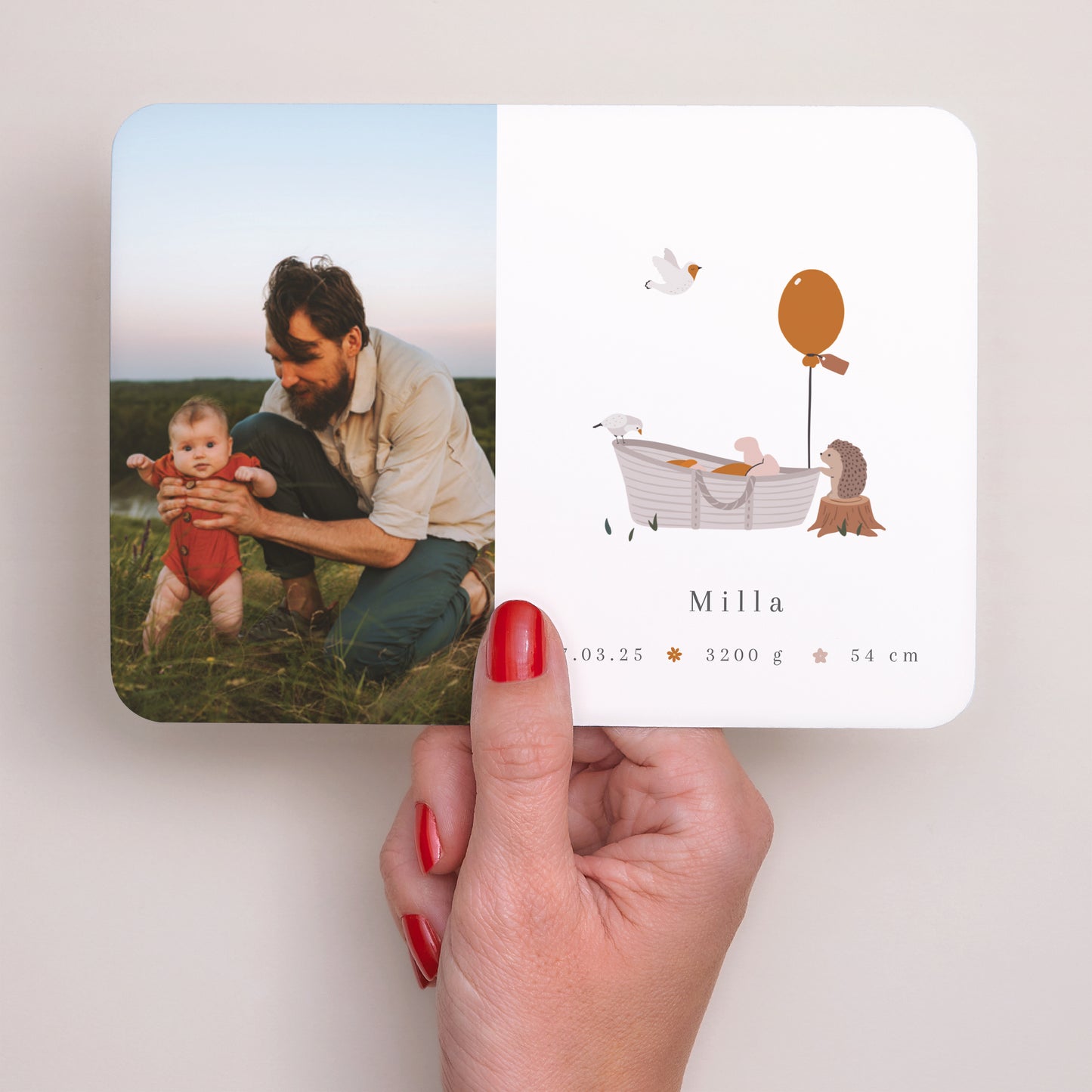 Geburtskarte Landschaft, abgerundete Ränder Die Wiege der Natur foto N° 3