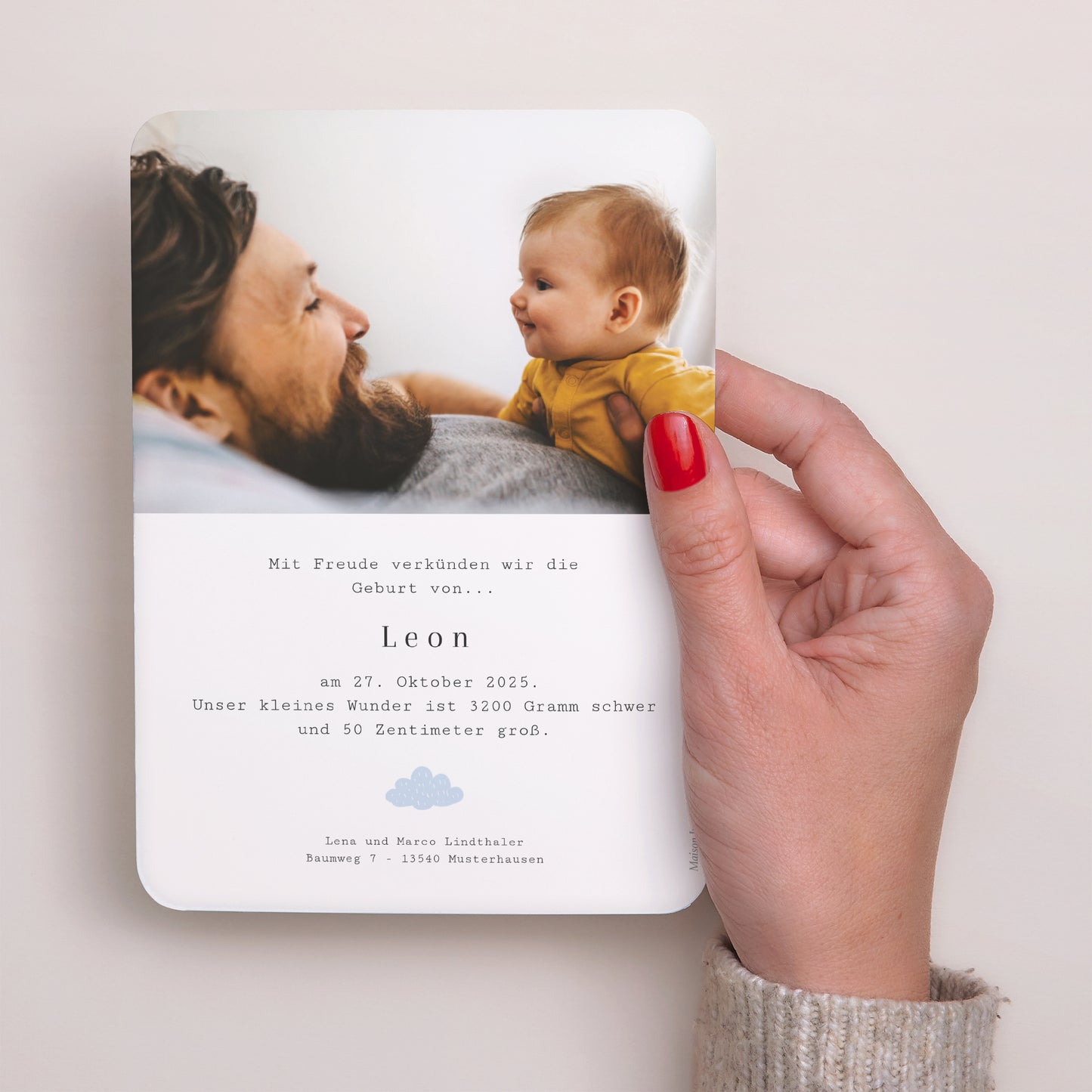 Geburtskarten Porträt, abgerundete Kanten foto N° 3