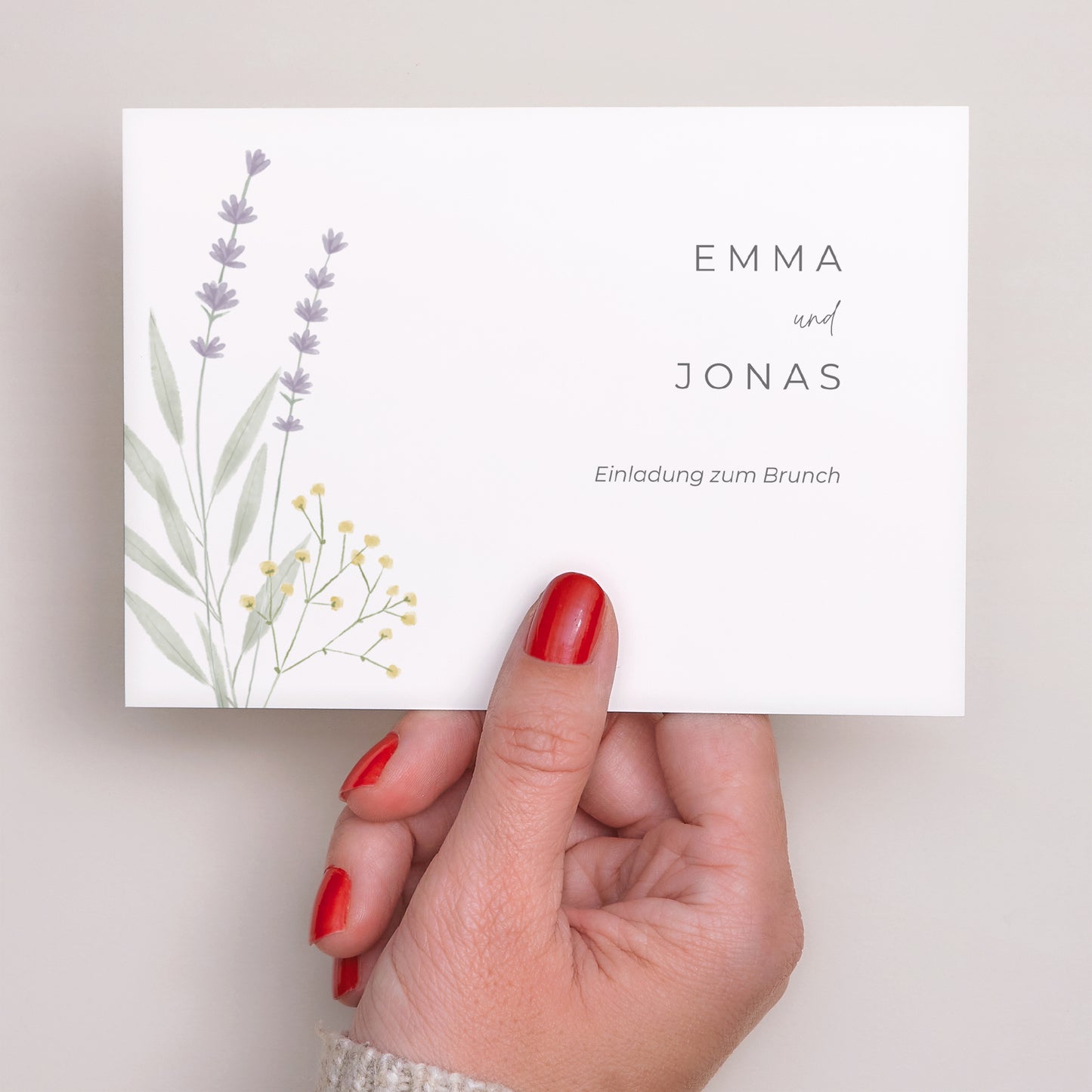 Einladungskarte Hochzeit Landschaft Blühende Landschaften foto N° 3