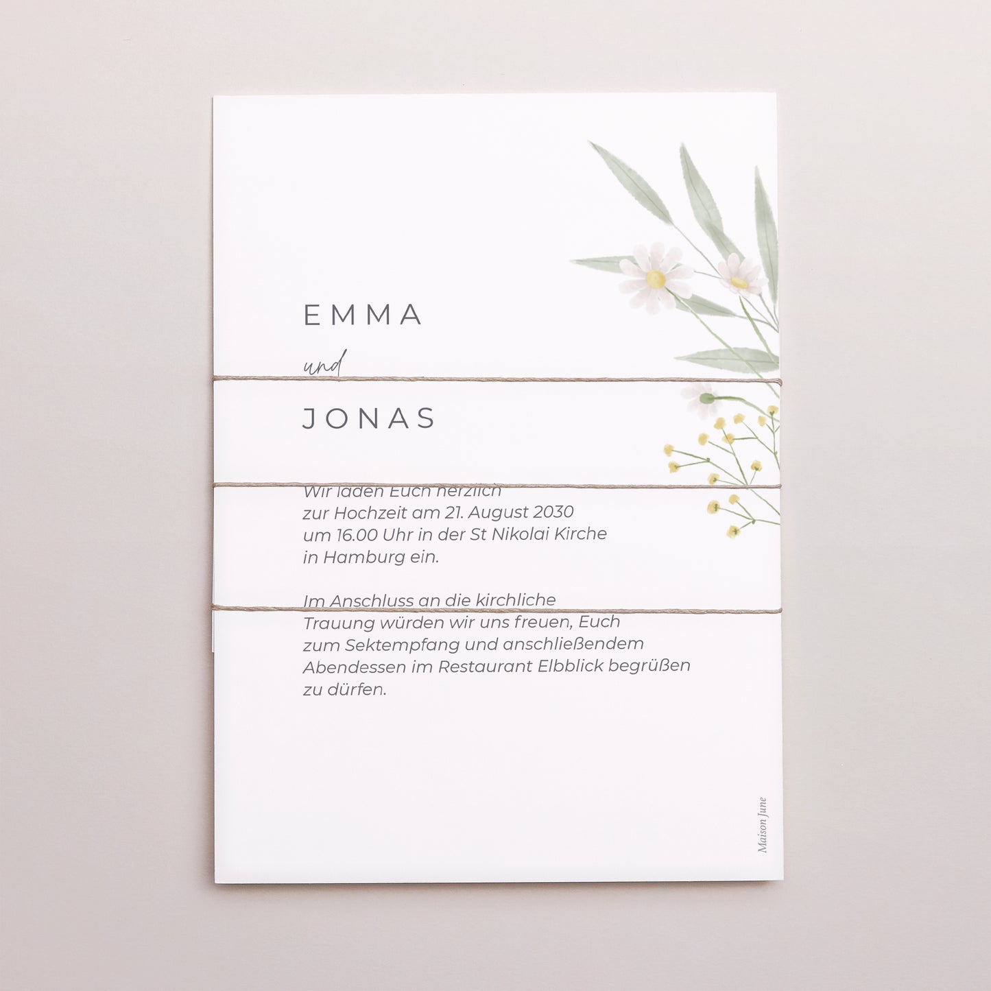 Hochzeitseinladung 3 Karten, Band Blühende Landschaften foto N° 4