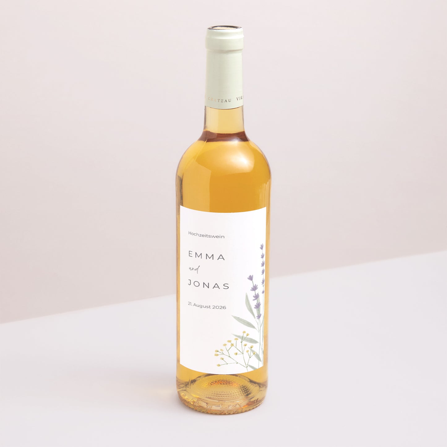 Flaschenetikett Hochzeit Porträt Blühende Landschaften foto N° 1