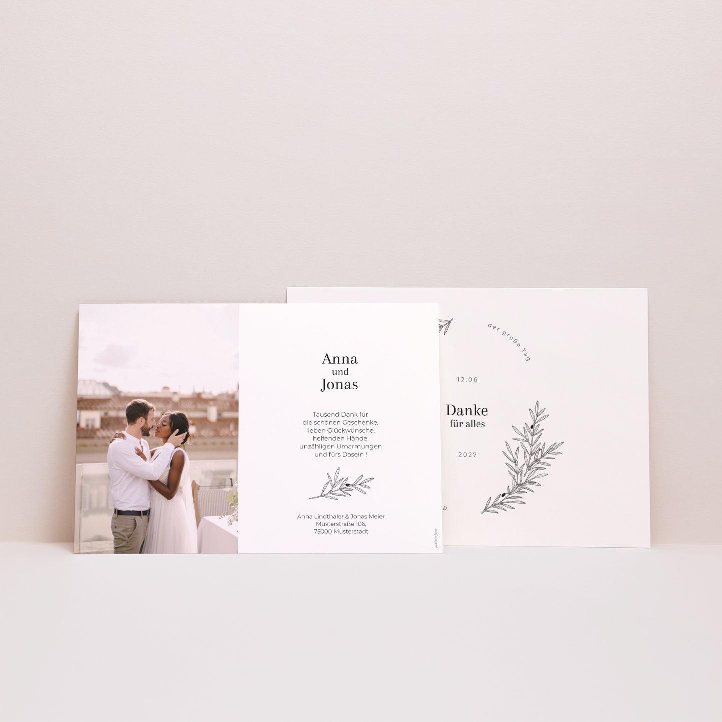 Dankeskarte Hochzeit Landschaft foto N° 3