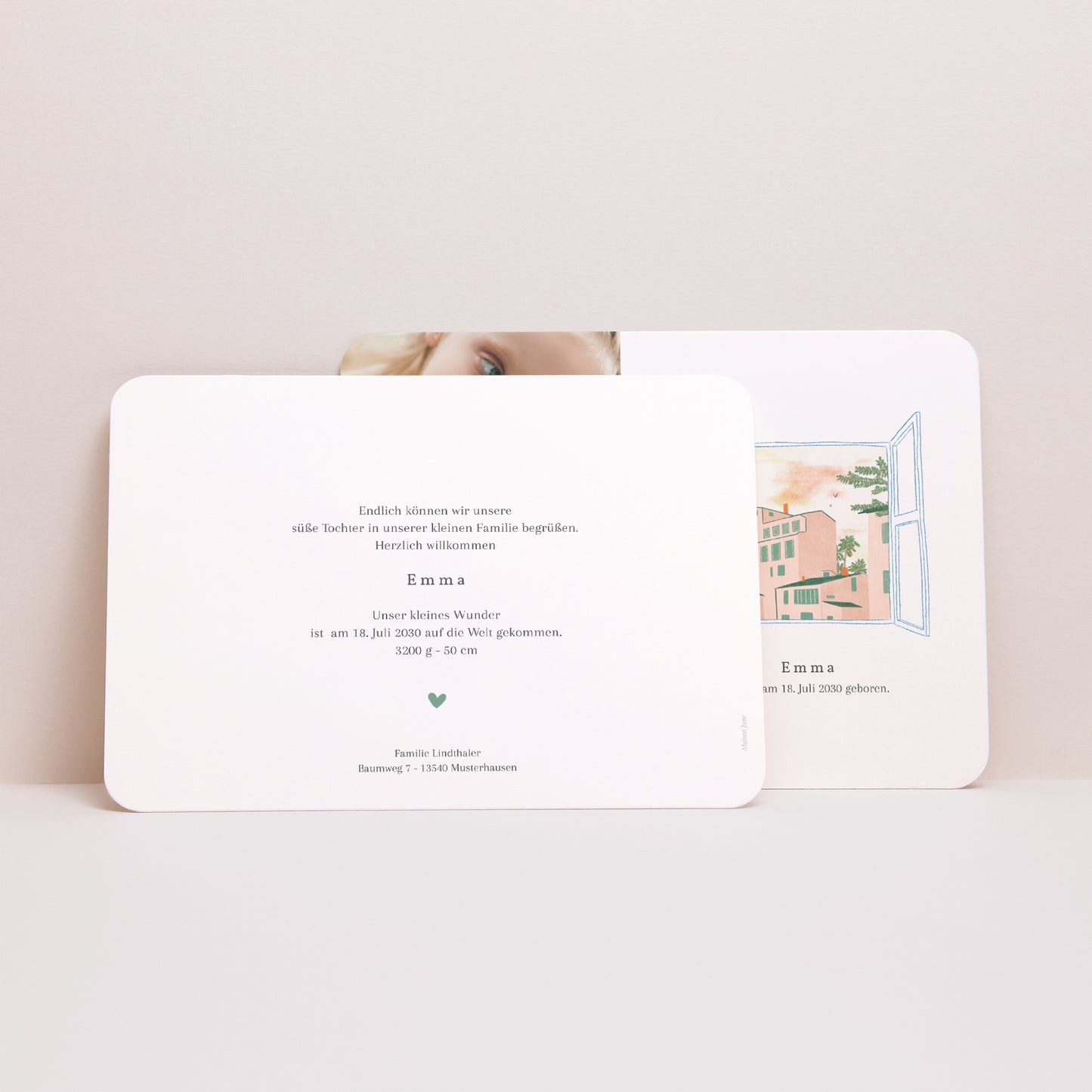 Geburtskarten Landschaft, abgerundete Ränder foto N° 3