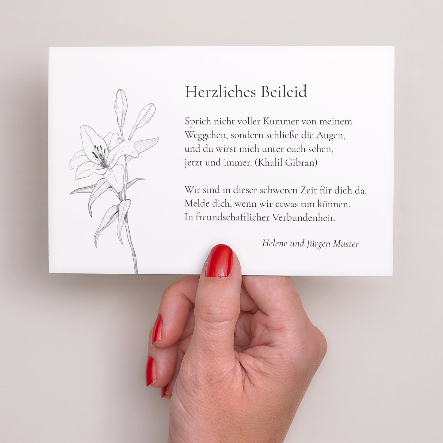 Kondolenzkarte Trauer Landschaft Ewige Lilie foto N° 3