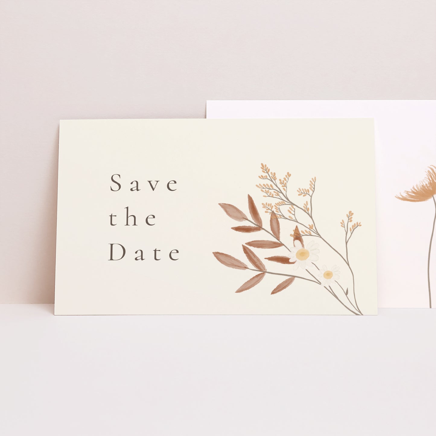 Save the date Karte Hochzeit Landschaft Böhmischer Blumenstrauß foto N° 1