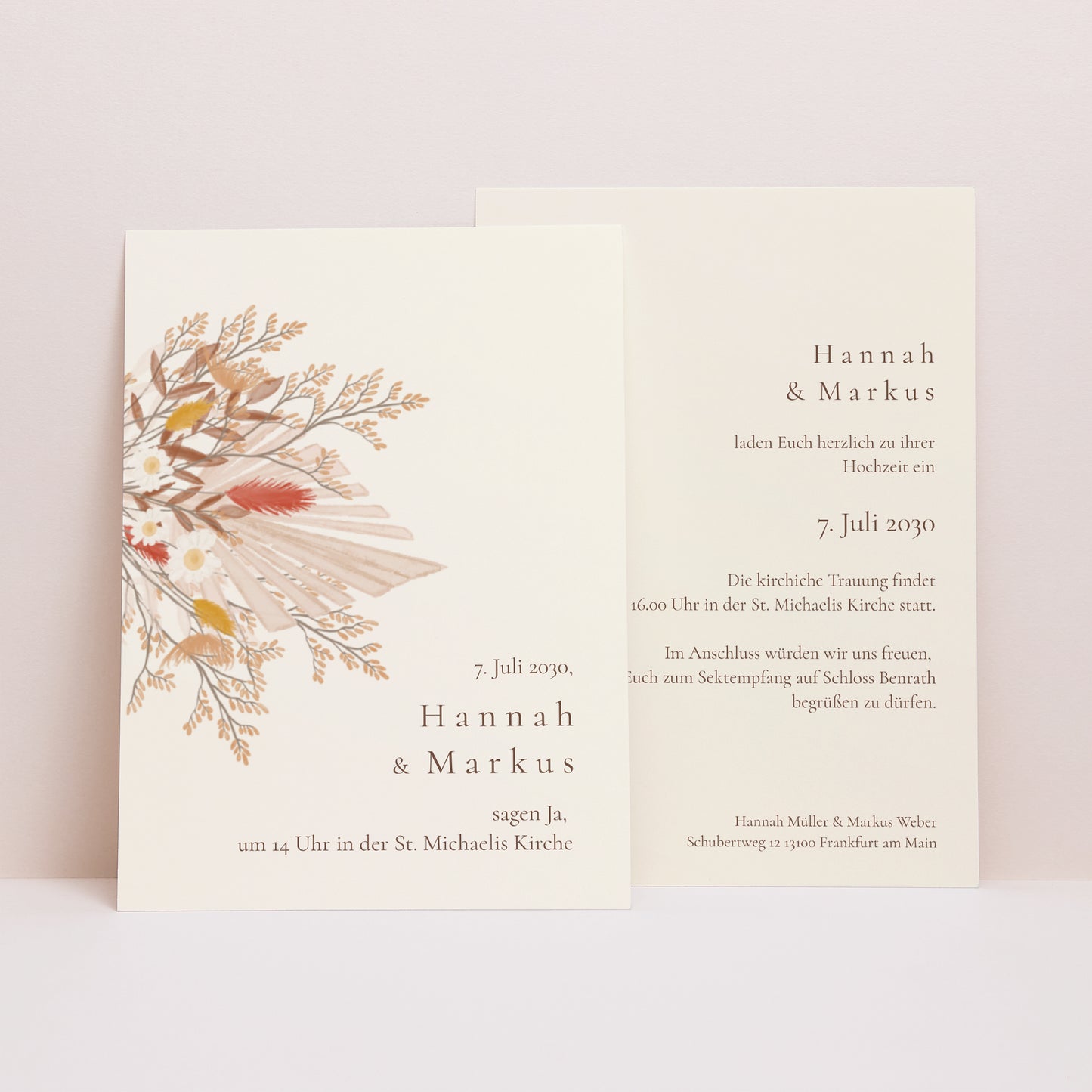 Hochzeitseinladung Böhmischer Blumenstrauß foto N° 1